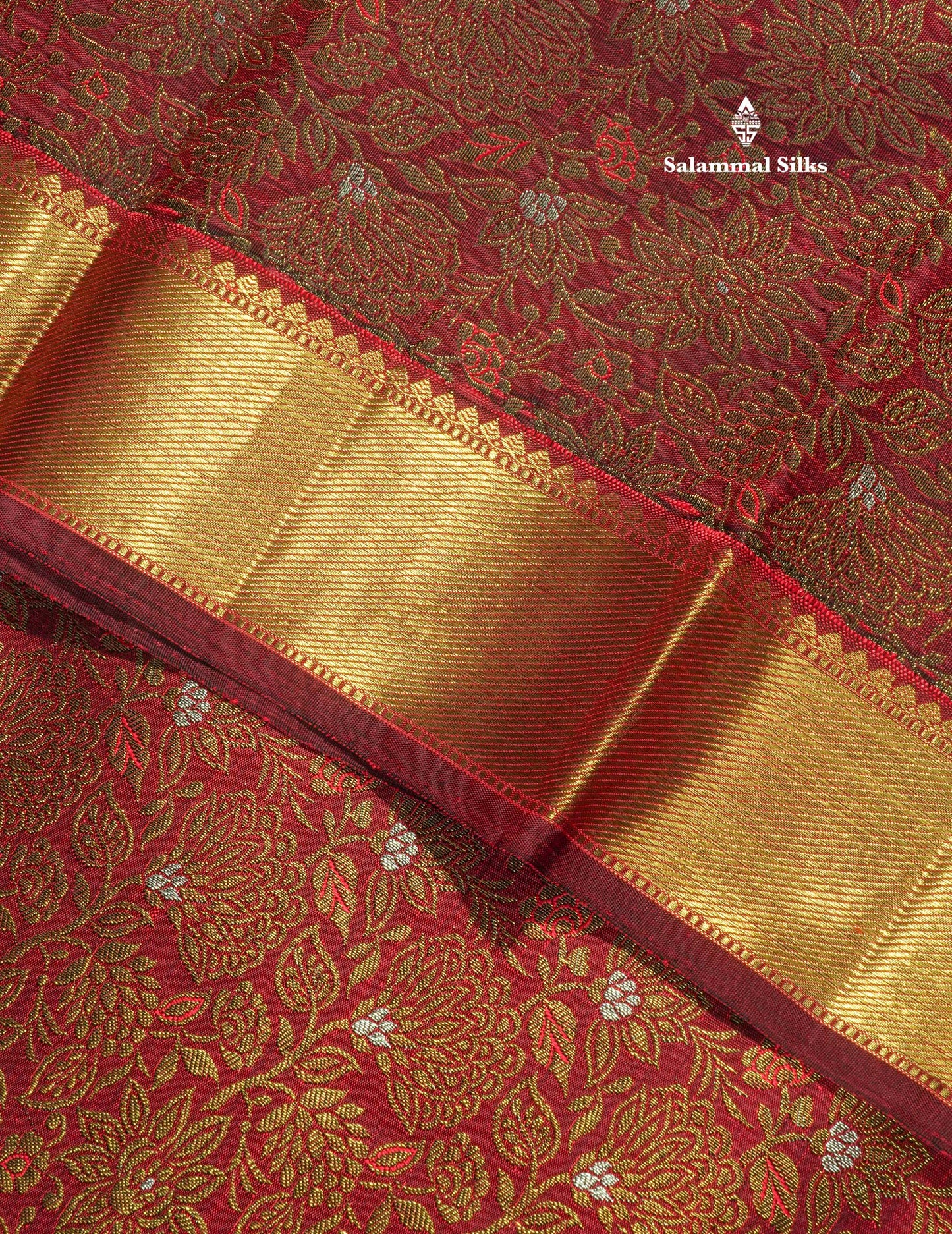 Pure Zari Dark Maroon Pure Kanjivaram Silk Saree With Meenakari work