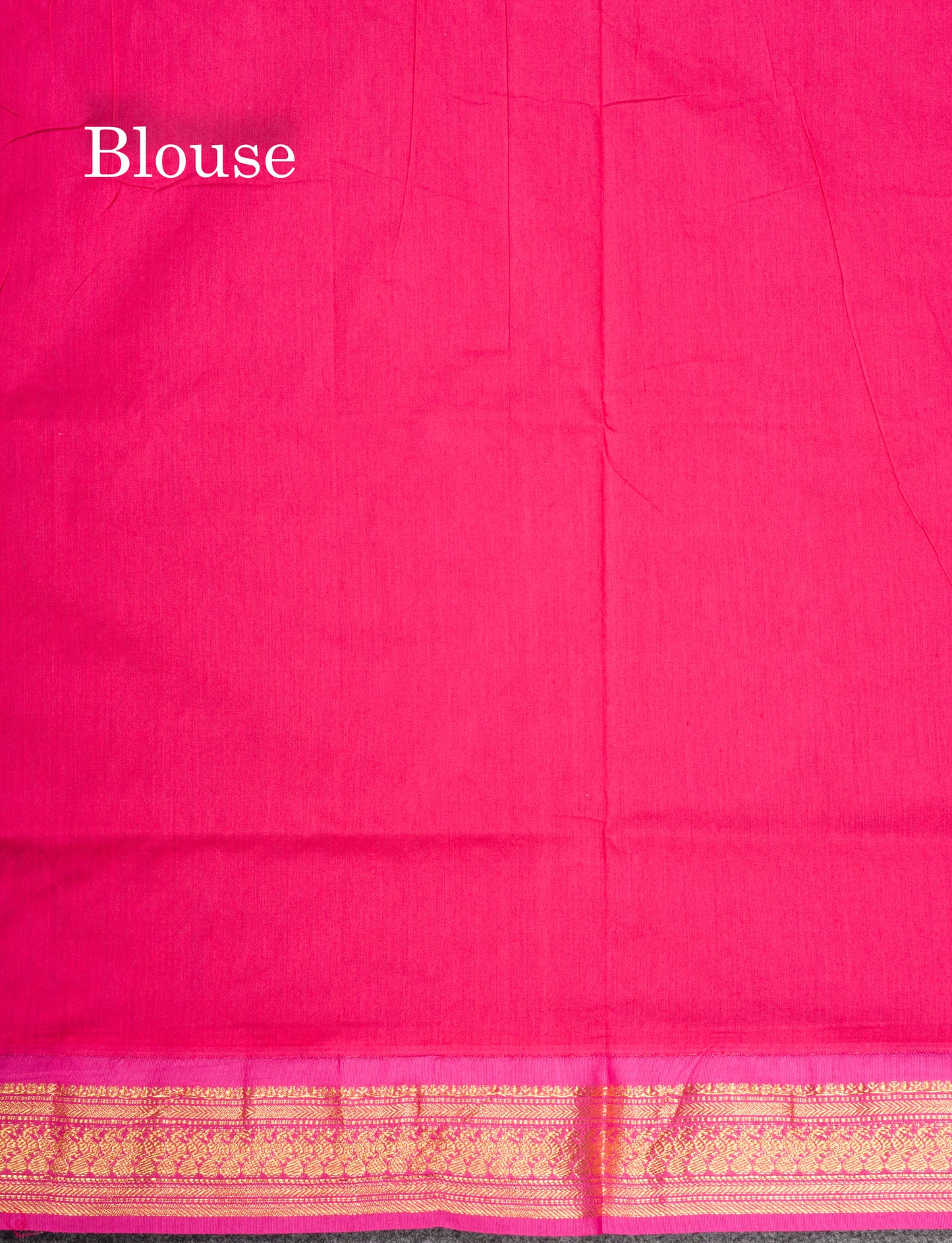 Dual Tone Green Kalyani Cotton Saree With Contrast Magenta Pink Border