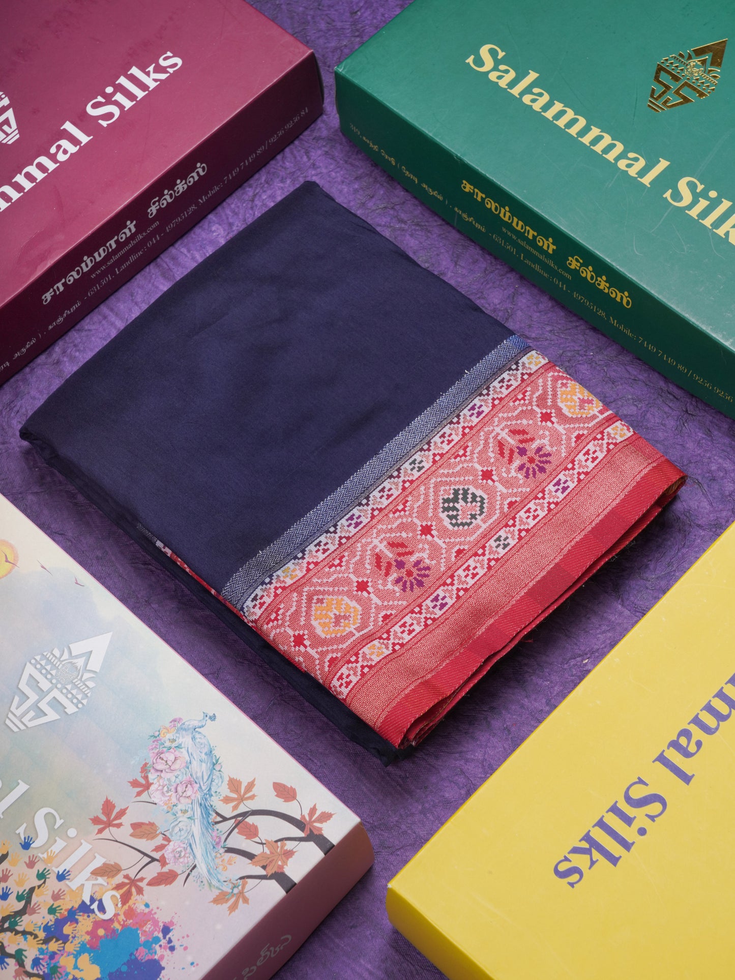 Brown Colour Plain Semi Dola Silk With Ajirah Print Border