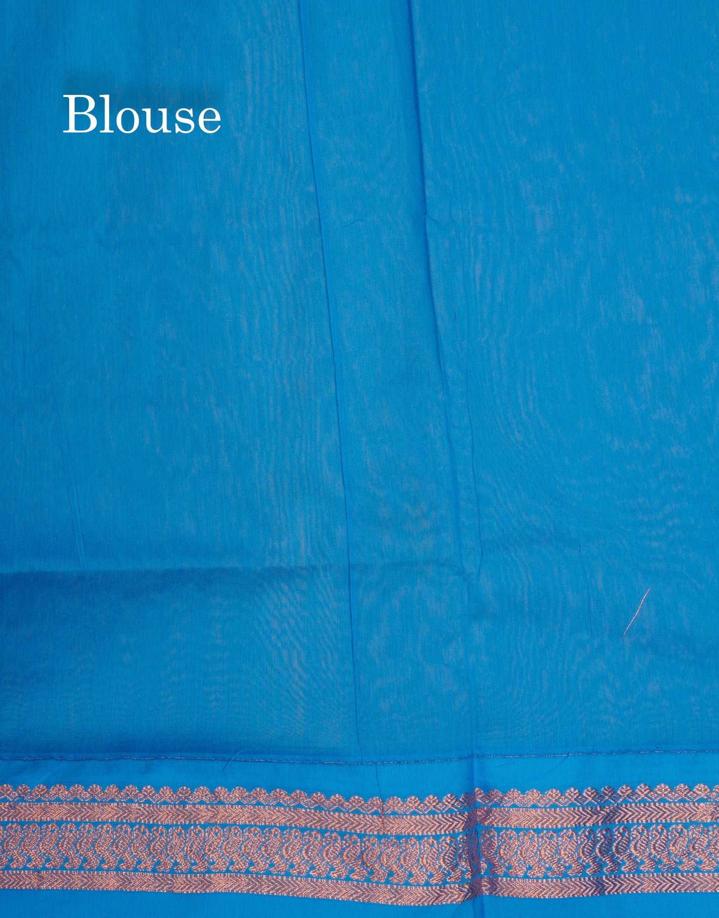 Sandal Kalyani Cotton Saree With Contrast Sky Blue Border