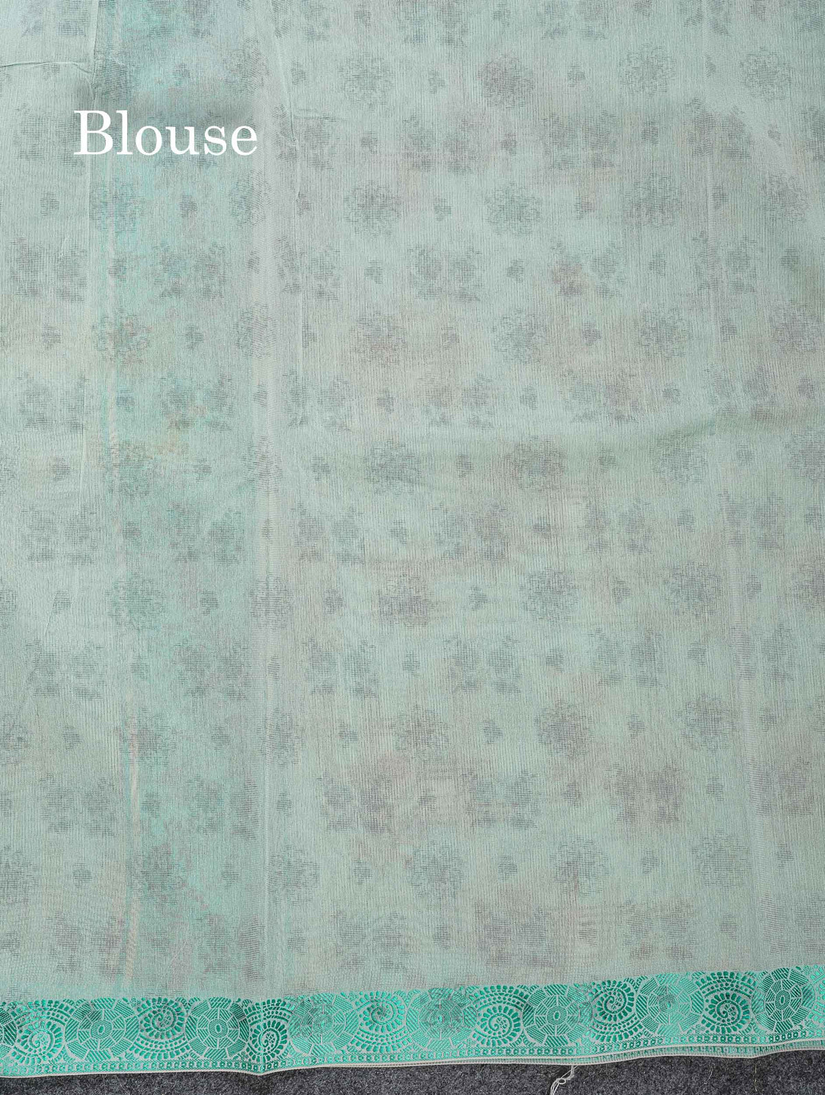 Kota Cotton Saree - Sea Green Colour Body Printed With Fancy Border