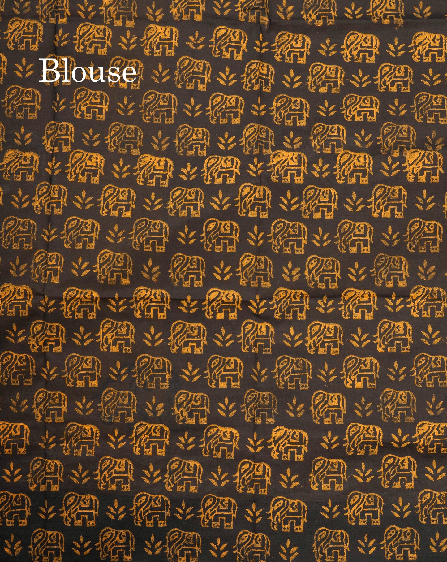 Yellow South Cotton Printed Saree With Contrast Black Blouse