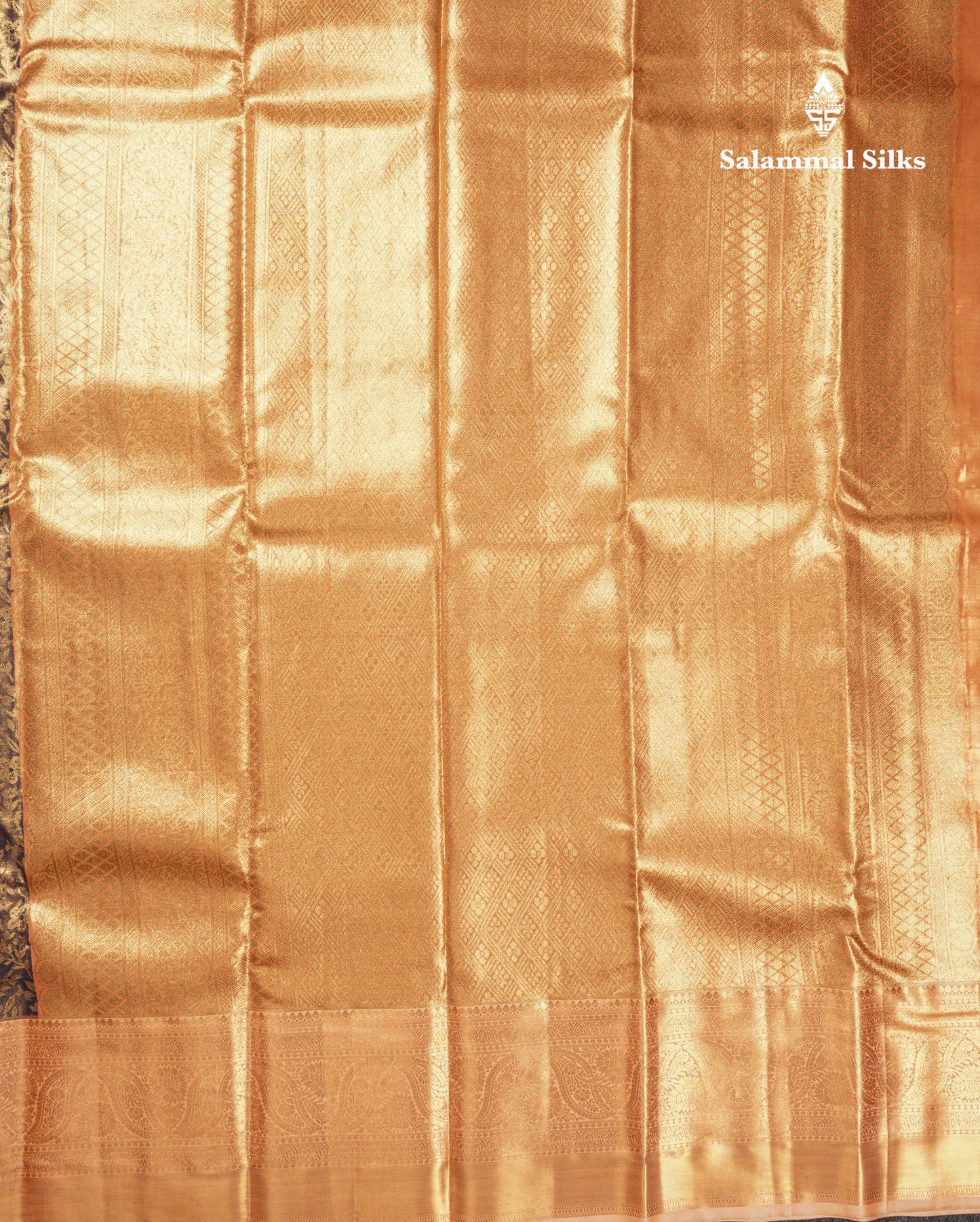 Blue Shade Bridal Tissue Semi Silk Saree With Contrast Peach Border