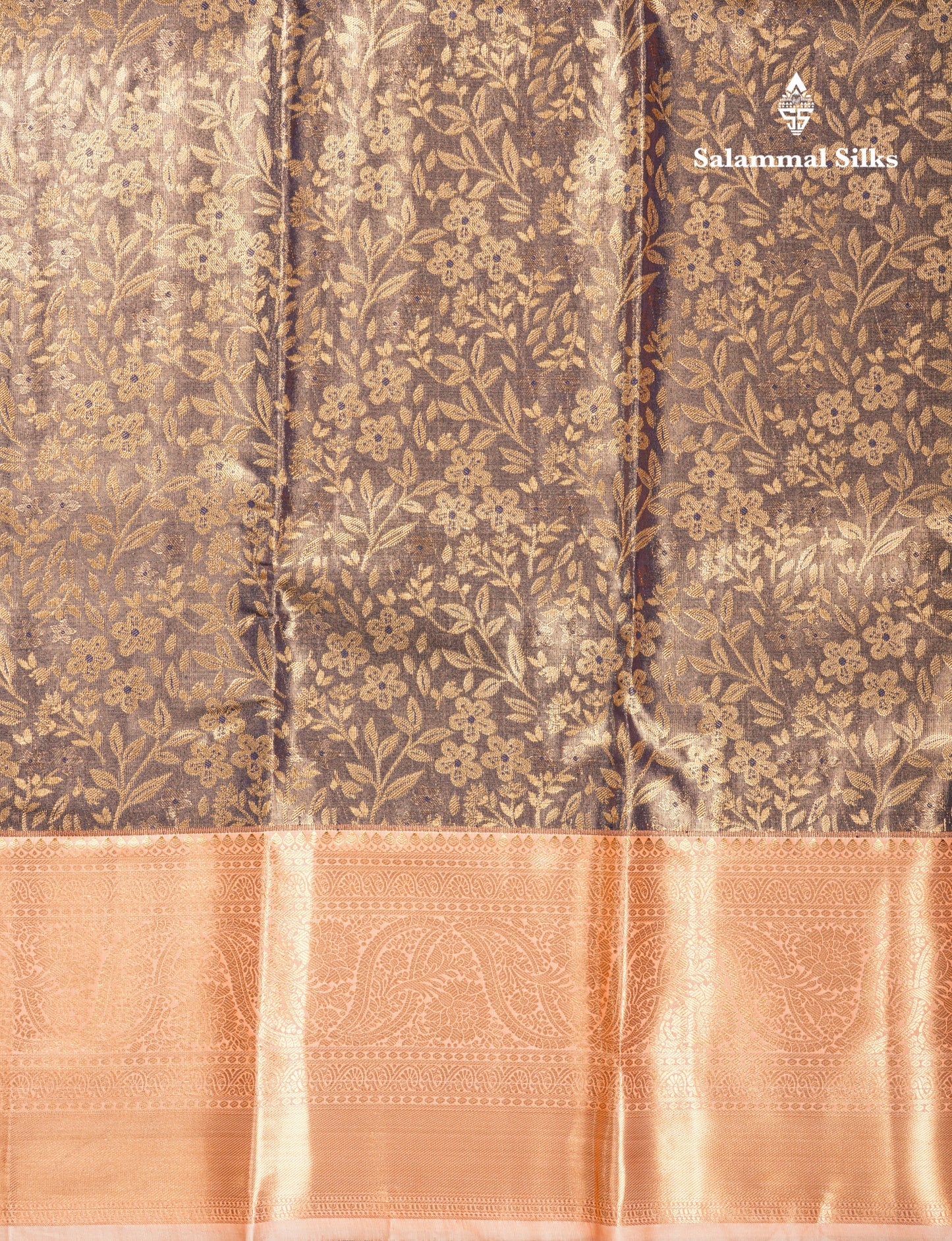 Blue Shade Bridal Tissue Semi Silk Saree With Contrast Peach Border