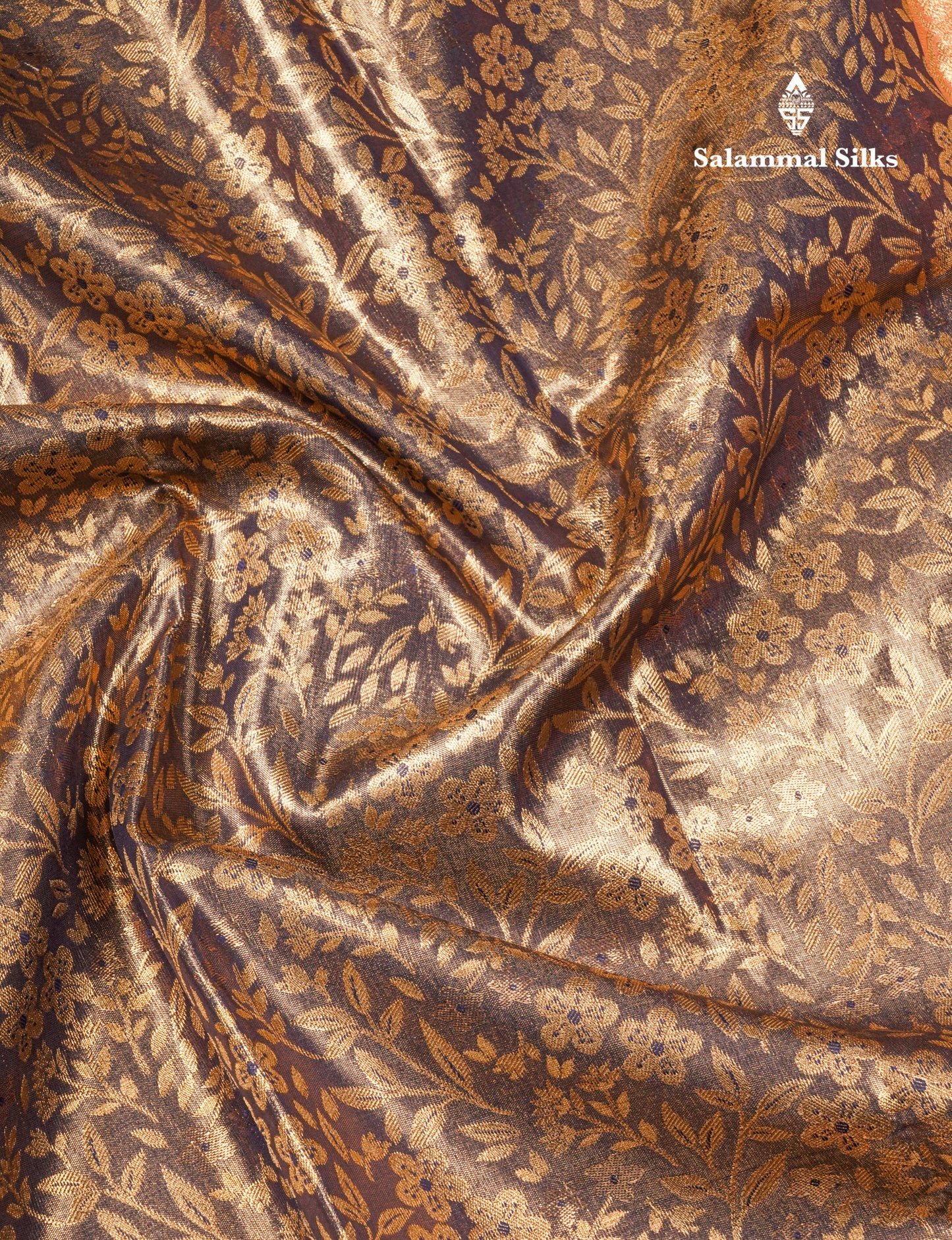 Blue Shade Bridal Tissue Semi Silk Saree With Contrast Peach Border