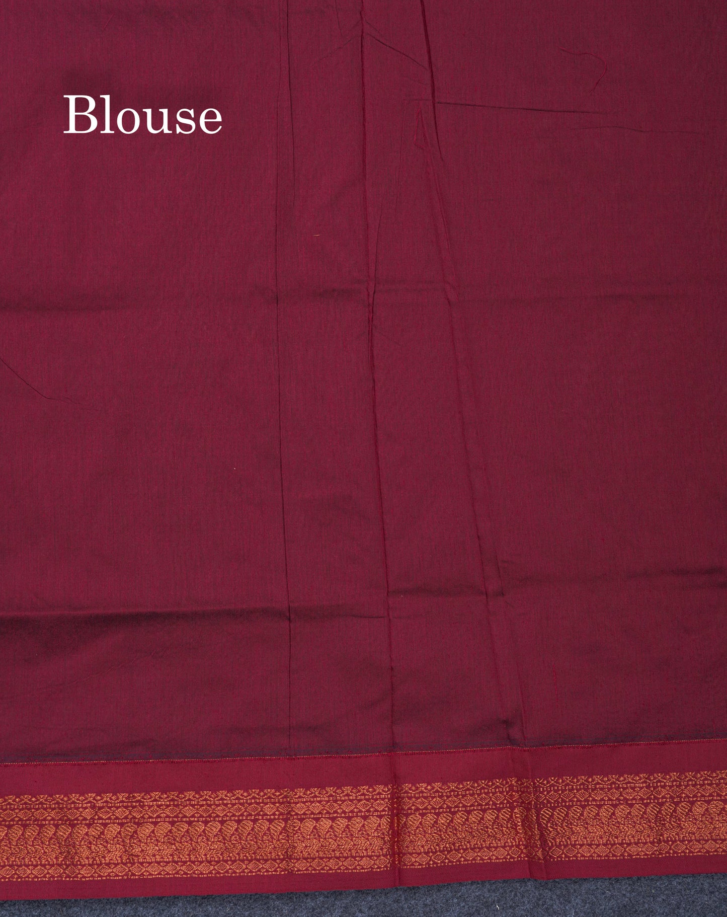 Sandal Kalyani Cotton Saree With Contrast Dark Maroon Border