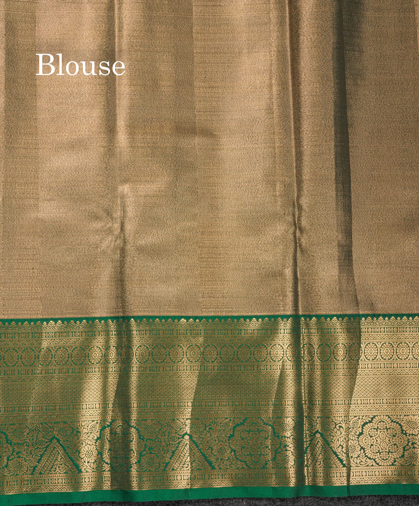 Pinkish Peach Bridal Tissue Semi Silk Saree With Contrast Bottle Green Border