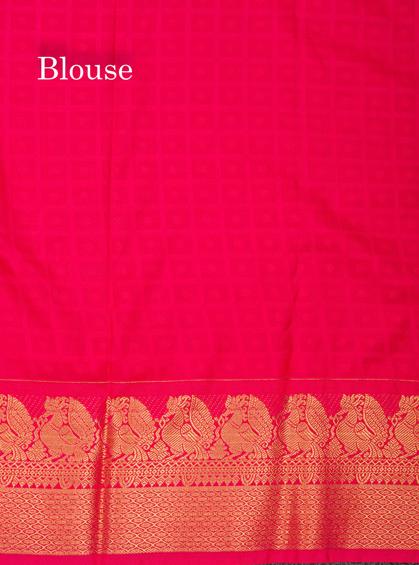 1000 Buttas Black Checks Semi Silk Saree With Contrast Pink Traditional Border
