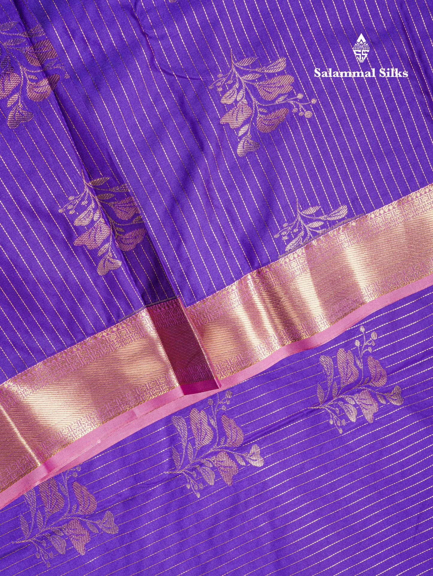Violet Semi Silk Saree With Contrast Light Lavender Fancy Border