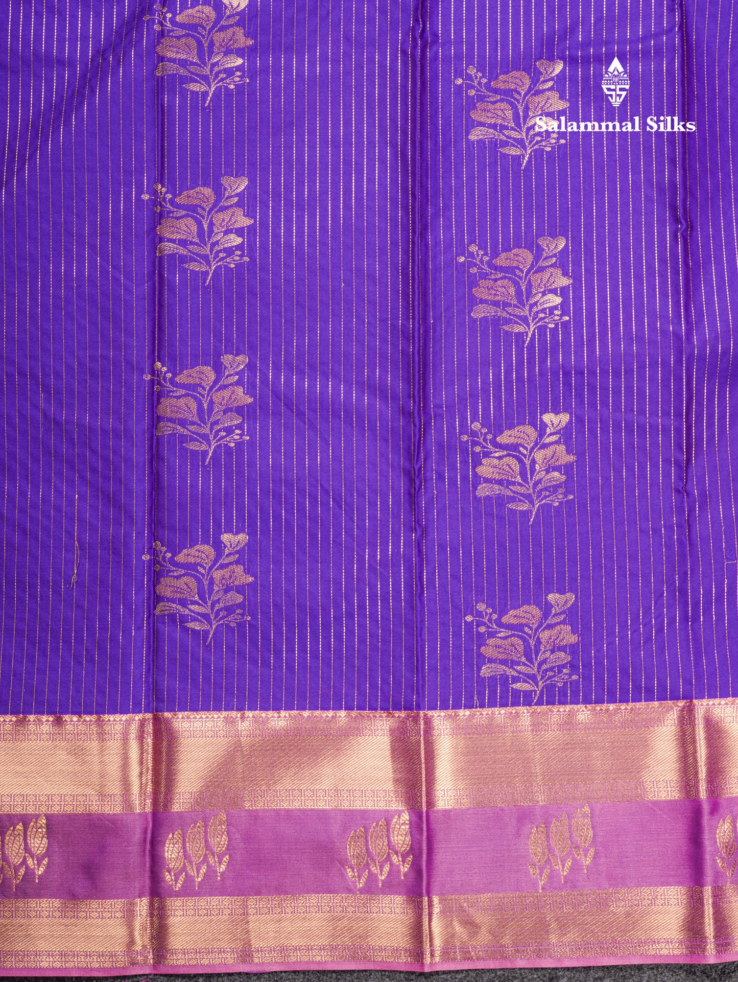 Violet Semi Silk Saree With Contrast Light Lavender Fancy Border