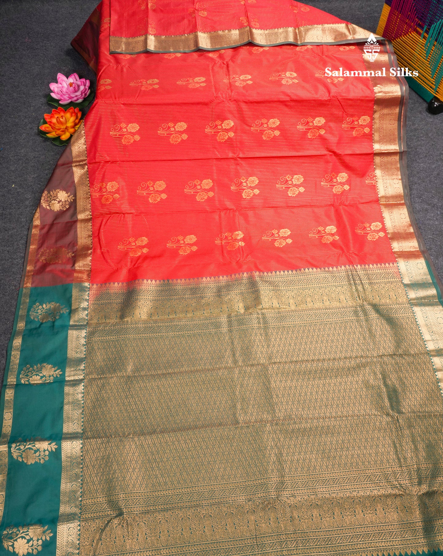 Chilly Red Semi Silk Saree With Contrast Dual Tone Maroon Fancy Border