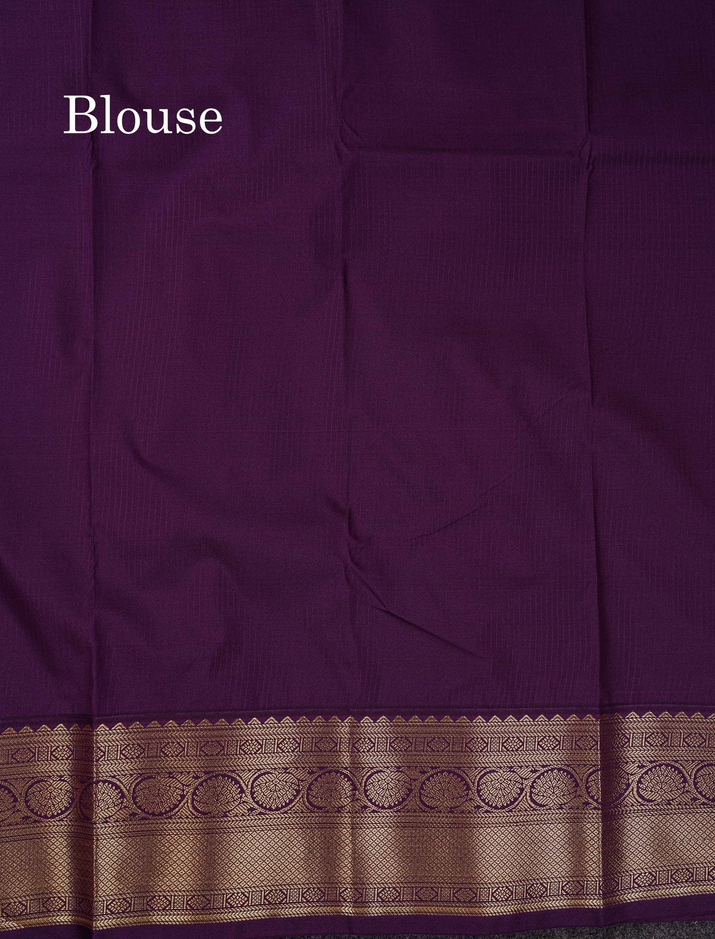 Semi Silk Saree - Orange Butta With Lines Along With Contrast Dark Purple Traditional Border