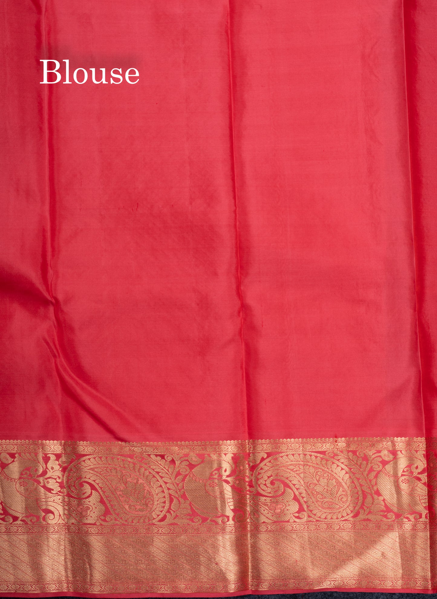 Dual Tone Purple Bridal Pure Kanjivaram Silk Saree With Contrast Tomato Red Border