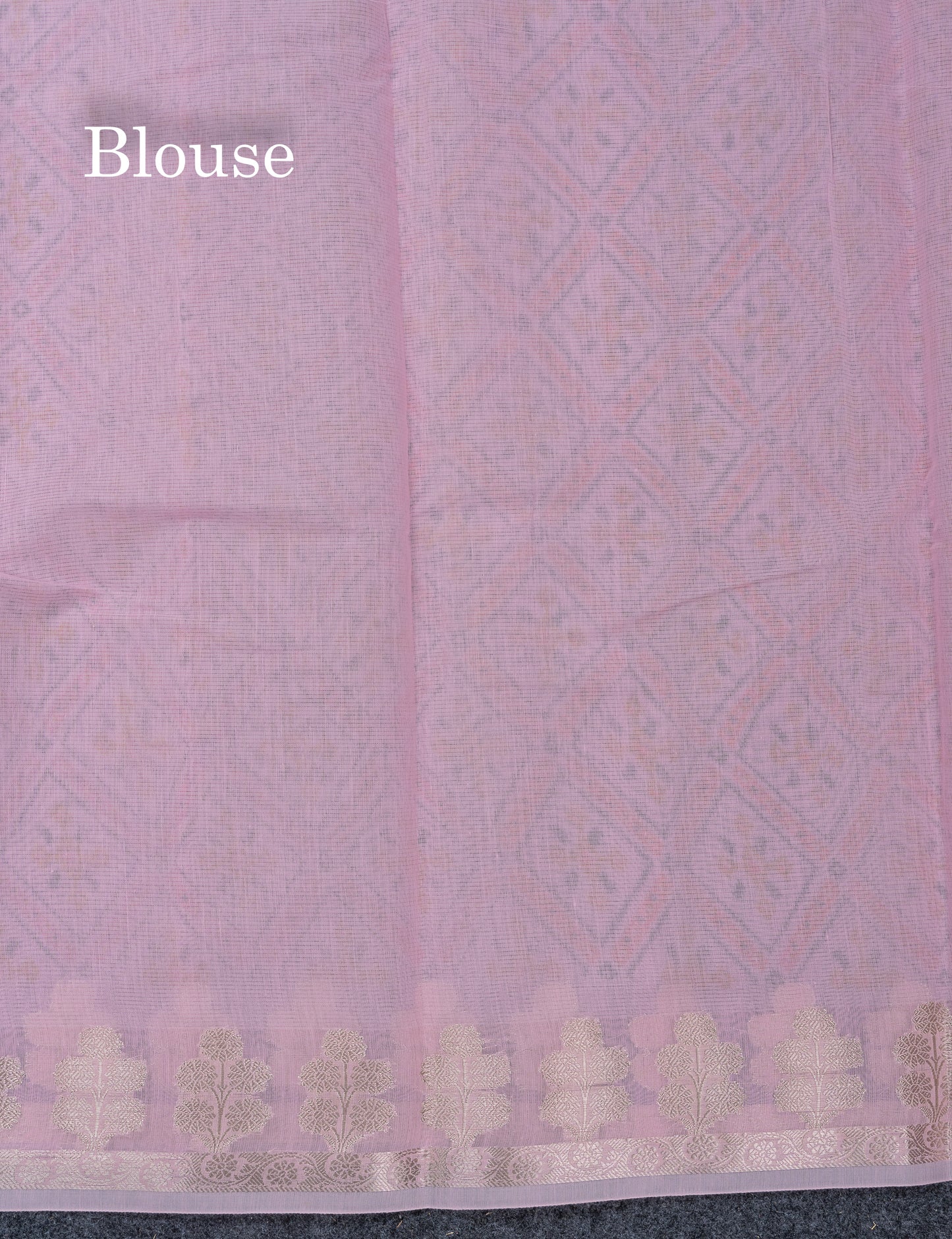 Beautiful Baby Pink Mixed Cotton Fancy Saree With Medium Border
