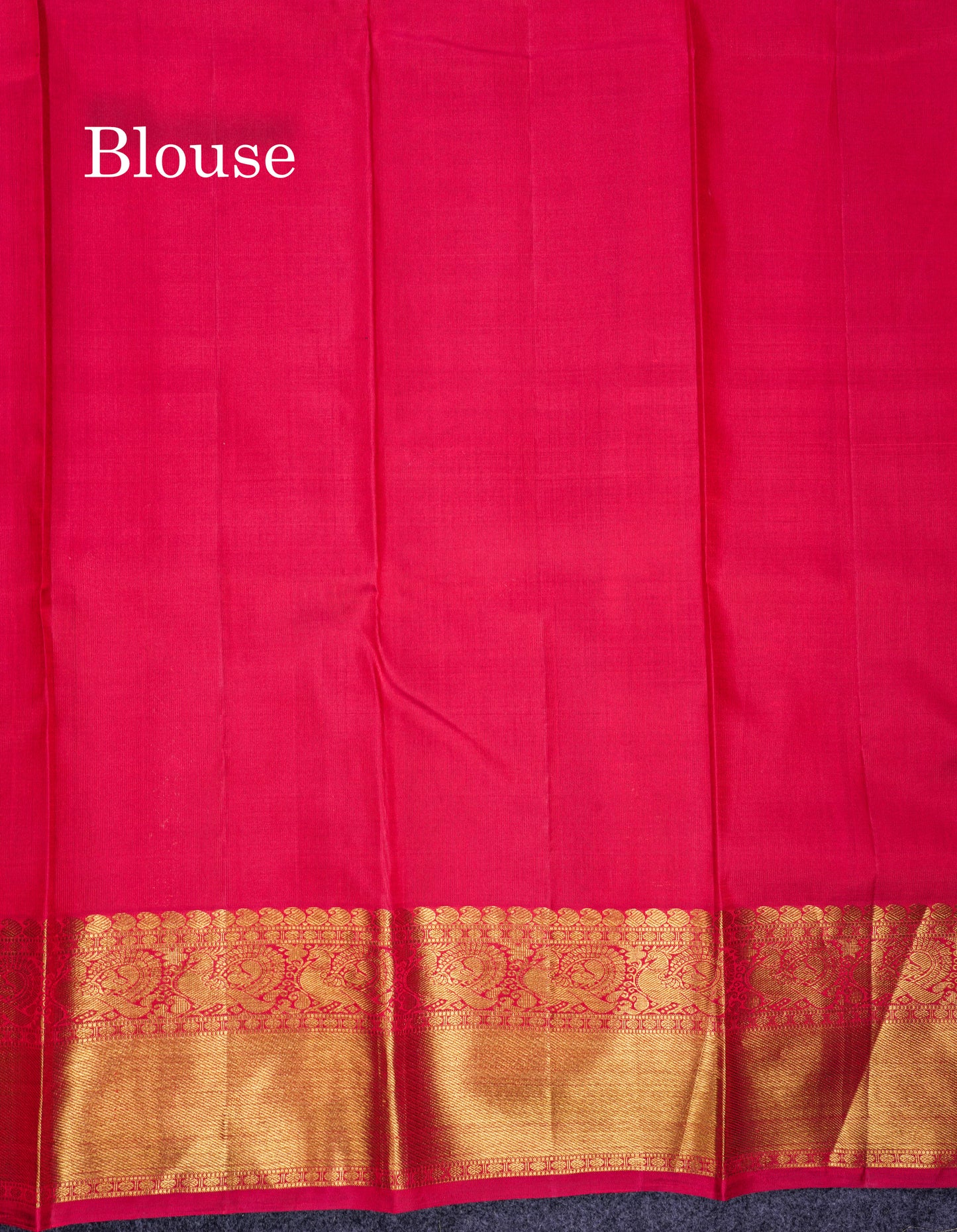 Beautiful Dual Tone Pinkish Red Pure Kanjivaram Silk Saree With Traditional Evening Morning Border