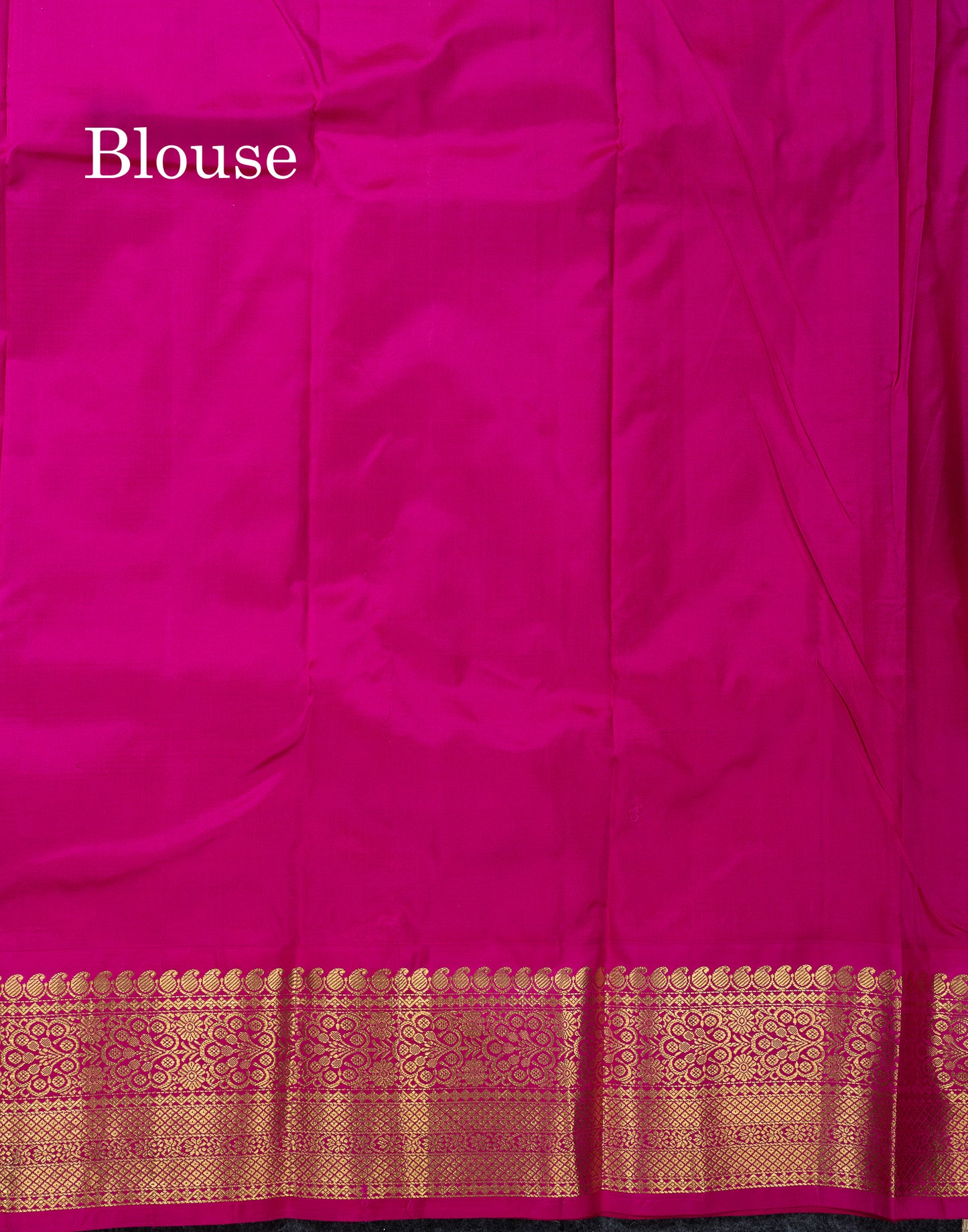 Kanjivaram Pure Silk Saree Parrot Green With Magenta Pink Blouse