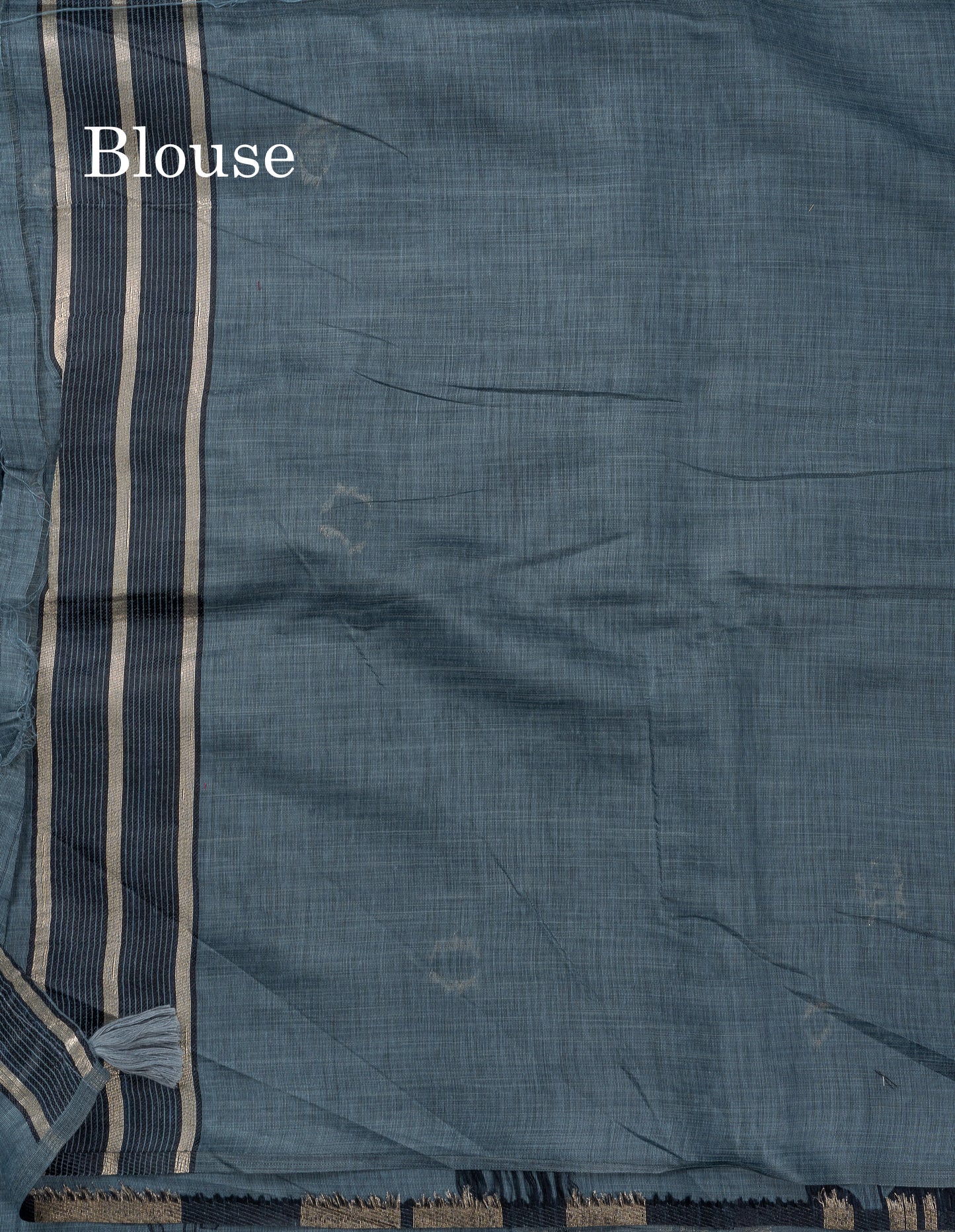 Beautiful Grey Mixed Cotton Fancy Saree With Blouse
