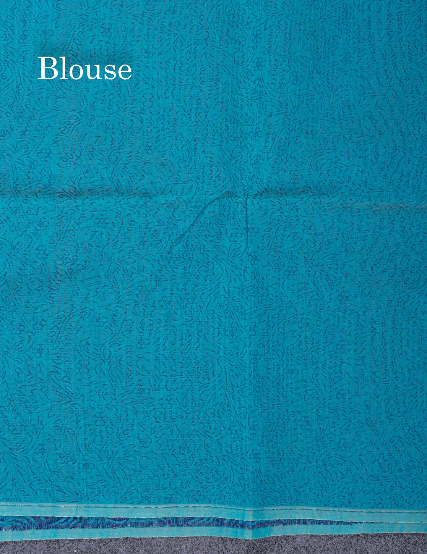 Beautiful Sapphire Blue Fancy Kora Cotton Saree With Blouse