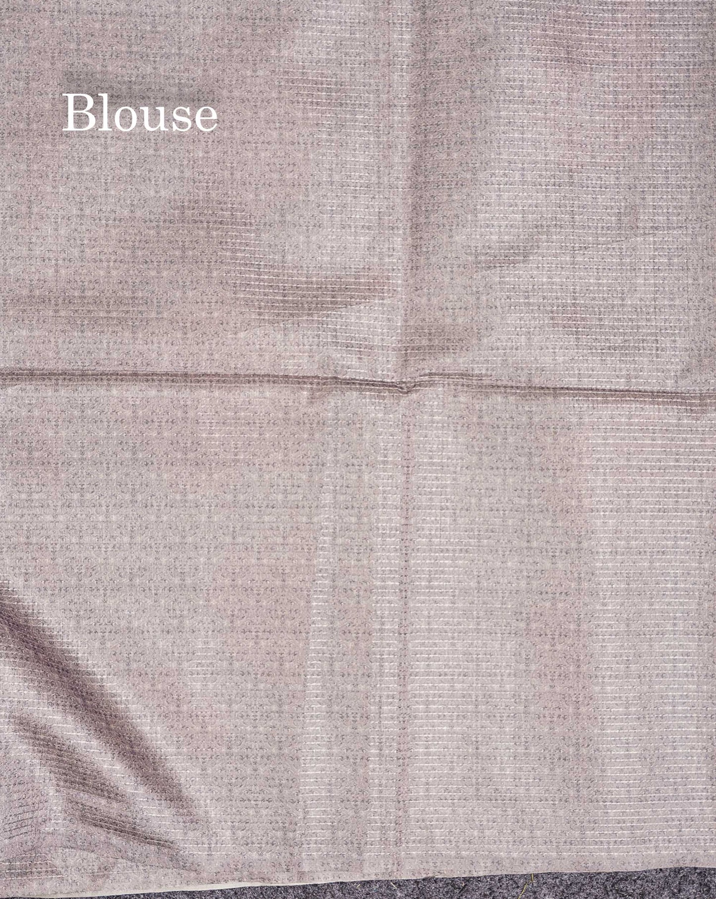 Semi Tussar Saree - Light Grey Vaira Oosi Lines Border Less Floral Design Fancy Saree