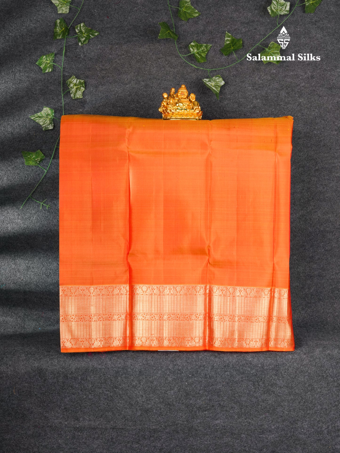 Pure Silk Pattu Pavadai (Maroon) With Orange Blouse 36"