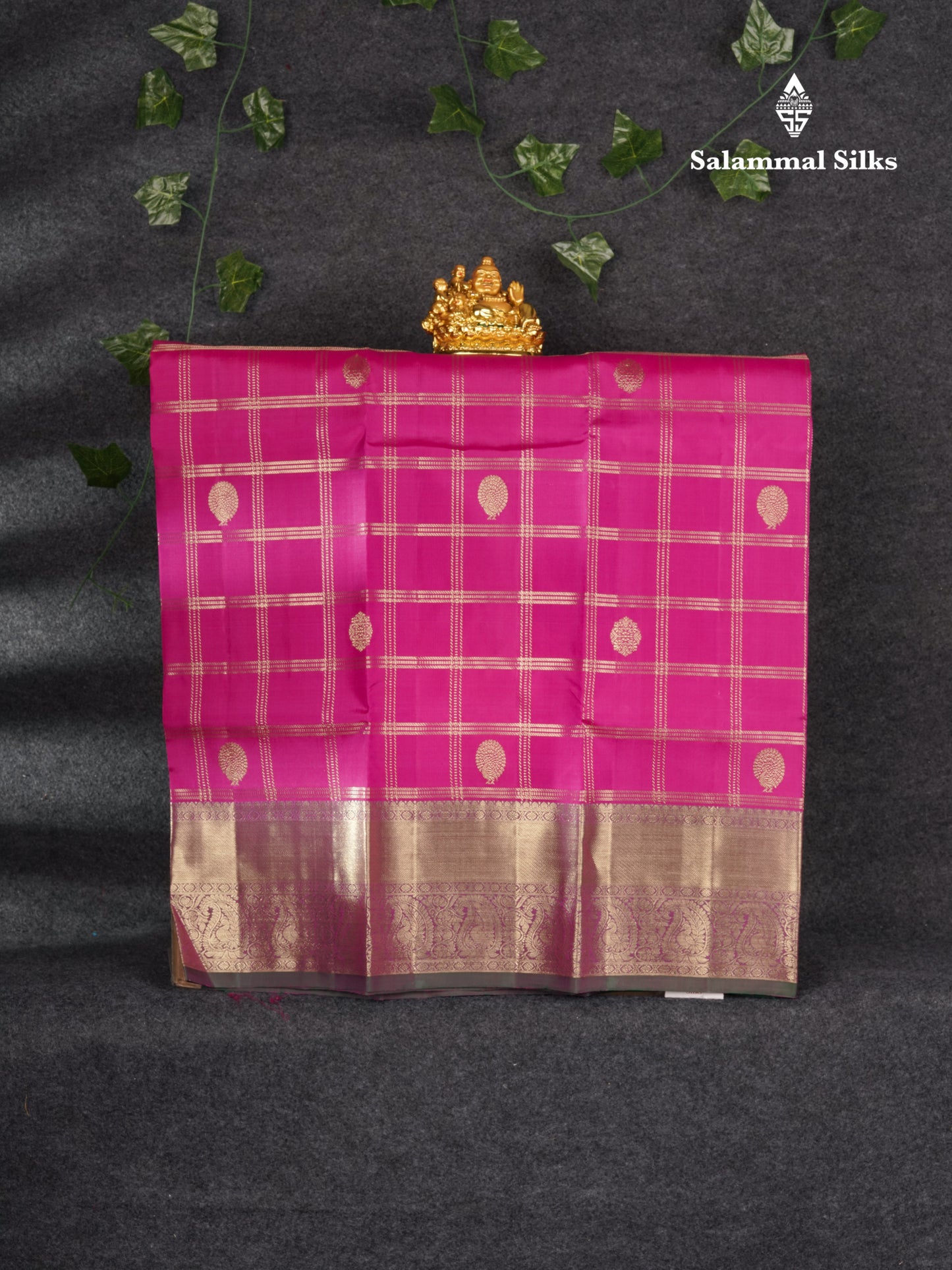 Pure Silk Pattu Pavadai (Magenta Pink) With Bottle Green Blouse 36"