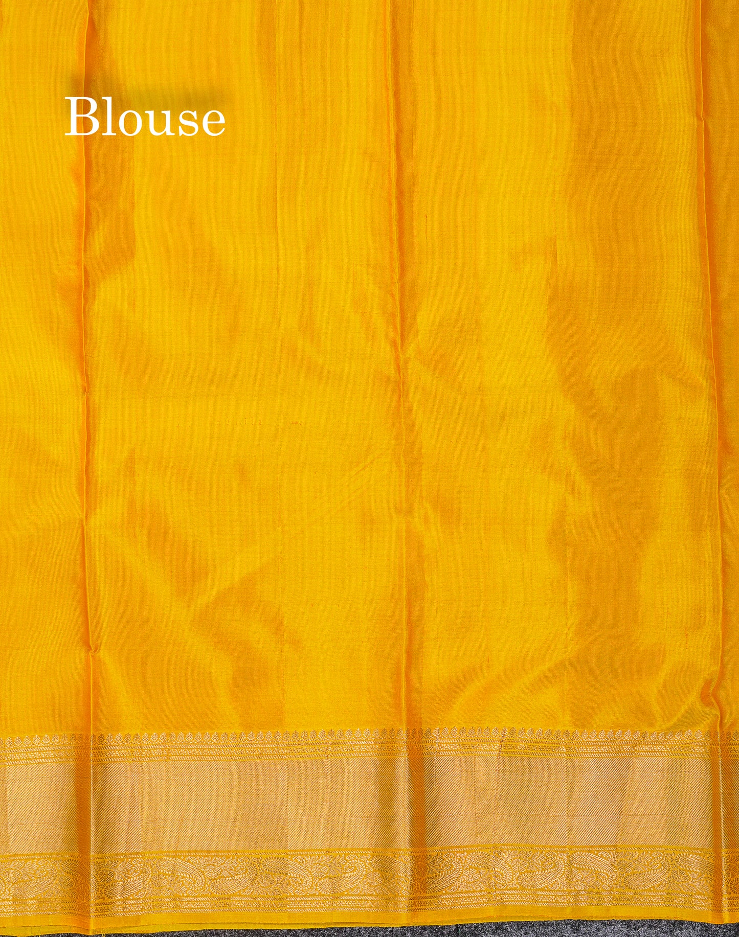 Beautiful Yellow Pure Kanjivaram Silk Saree With Traditional Medium Border