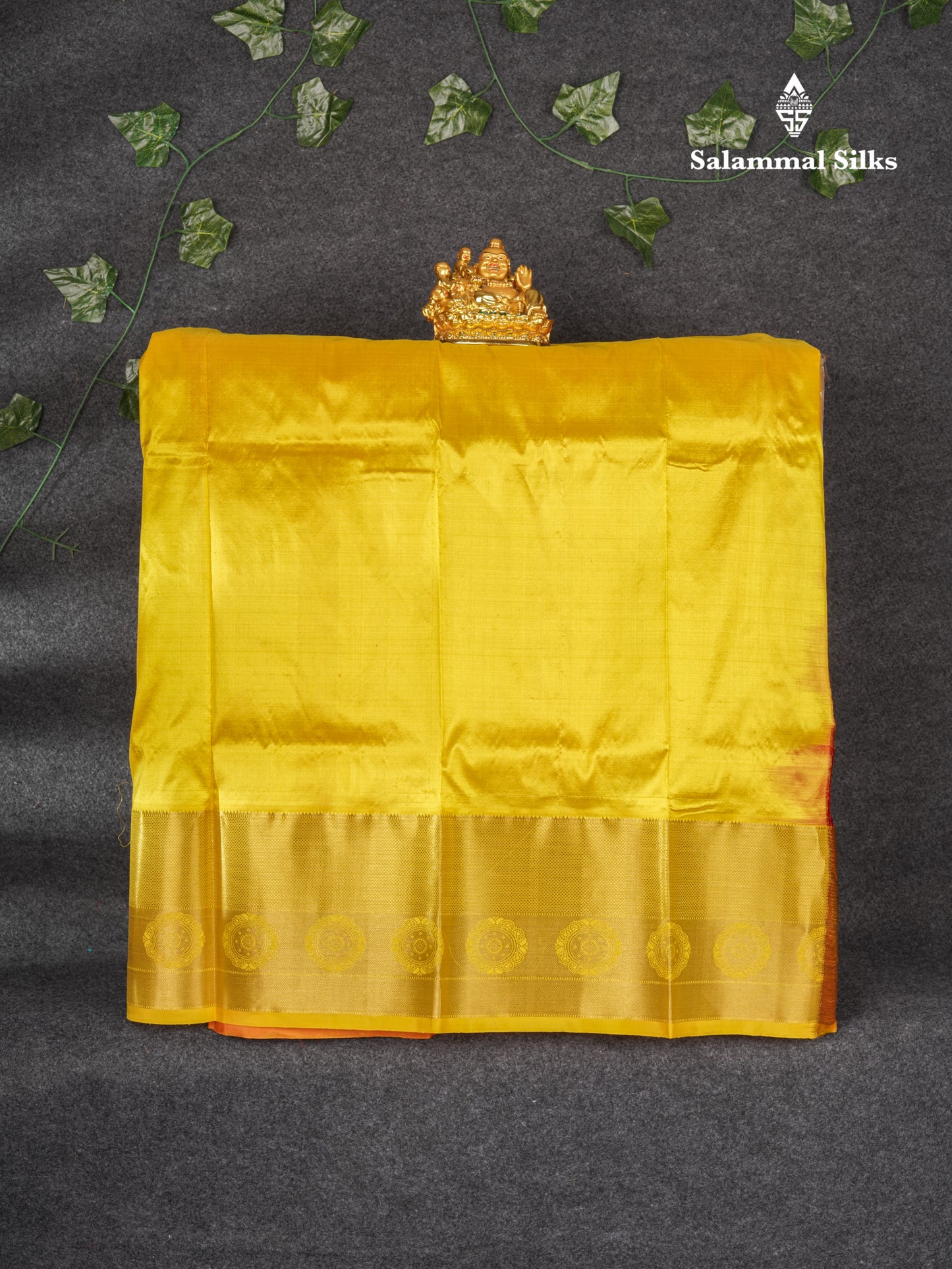 Pure Silk Pattu Pavadai (Fanta Orange ) With Yellow Blouse 36"