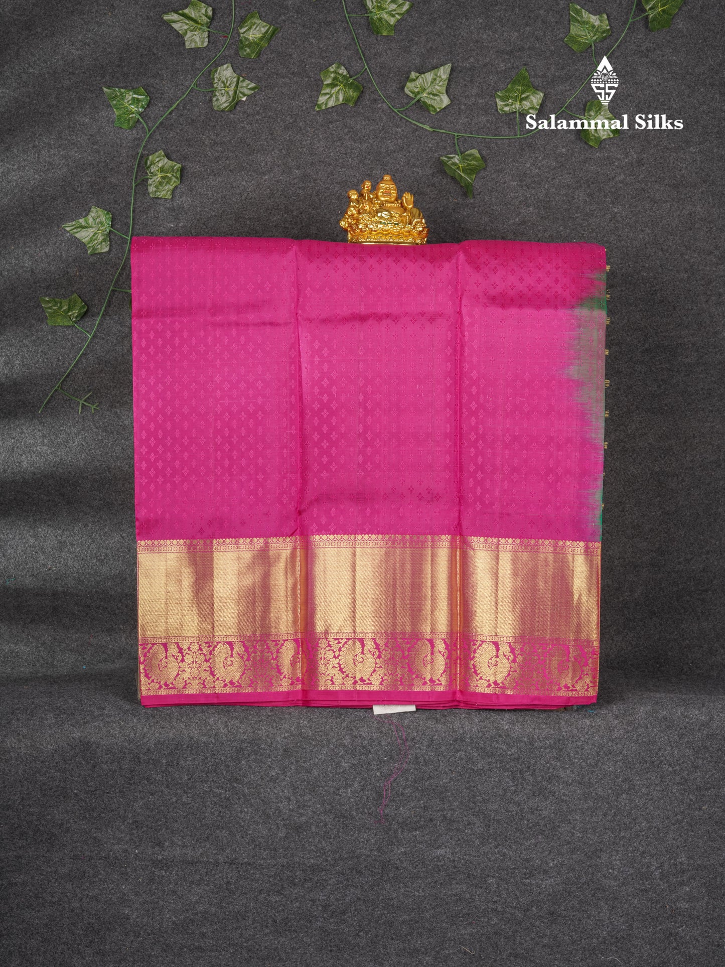 Pure Silk Pattu Pavadai (Green Checks ) With Pink Blouse 36"