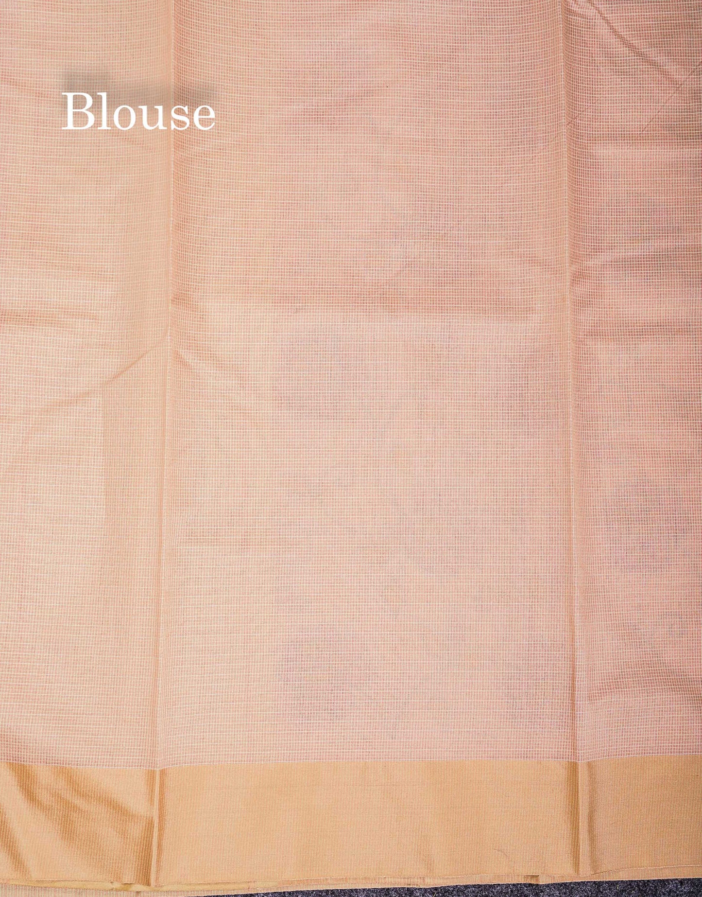 Kota Cotton Saree - Peach Printed Along With Contrast Sandal Plain Border