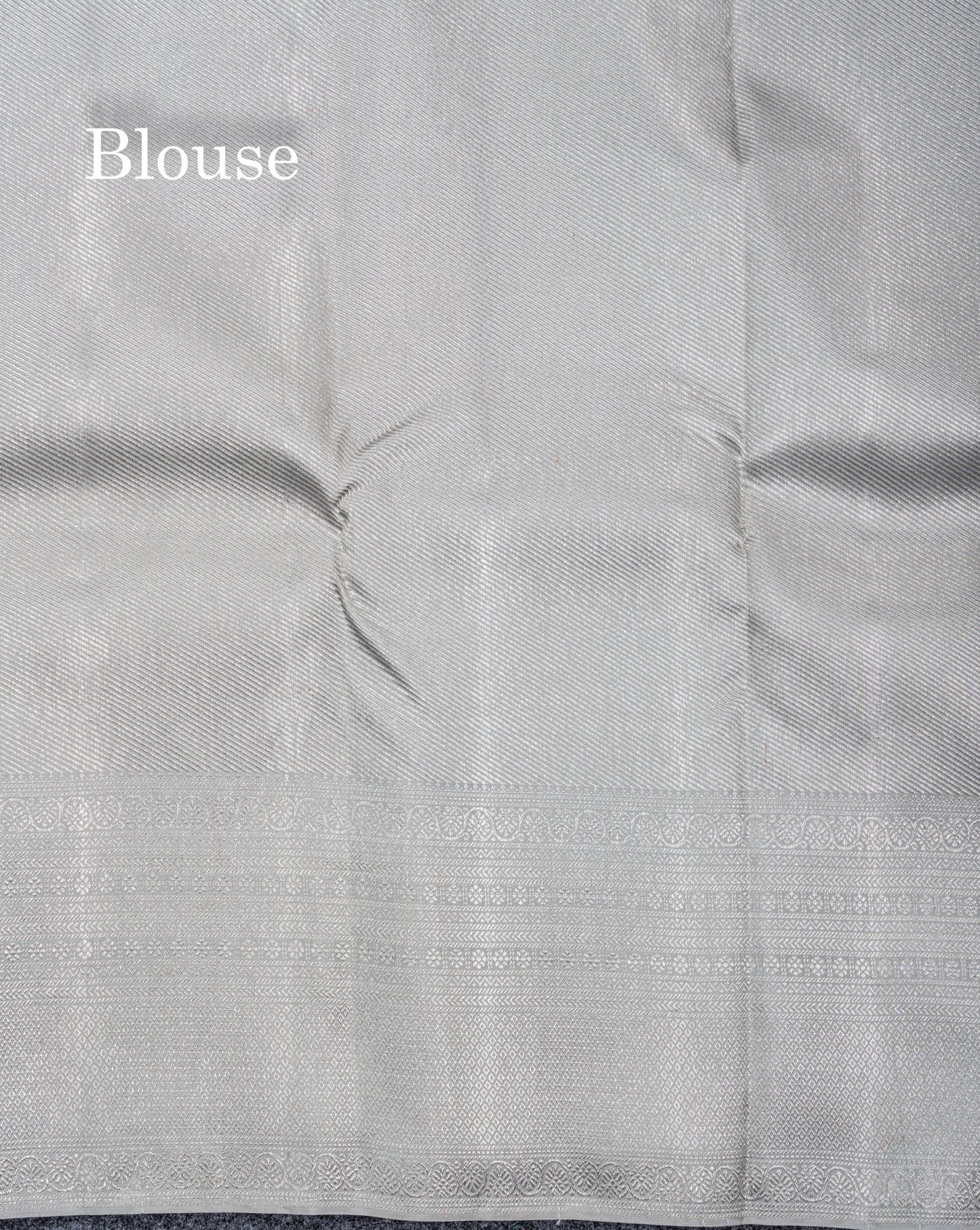 Light Grey Bridal 2G Pure Kanjivaram Silk Saree With Traditional Border