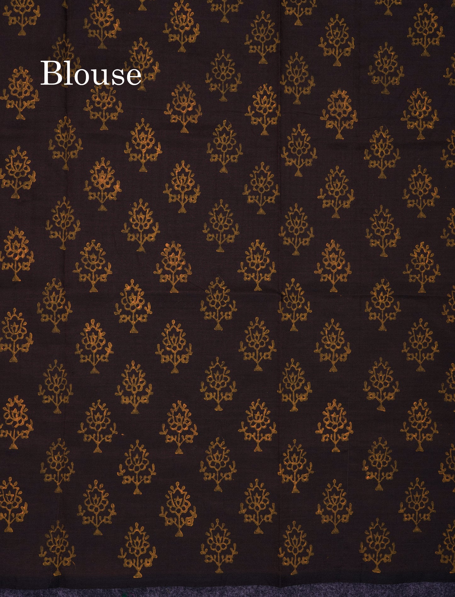 Beautiful Orange South Cotton Printed Saree With Contrast Brown Blouse