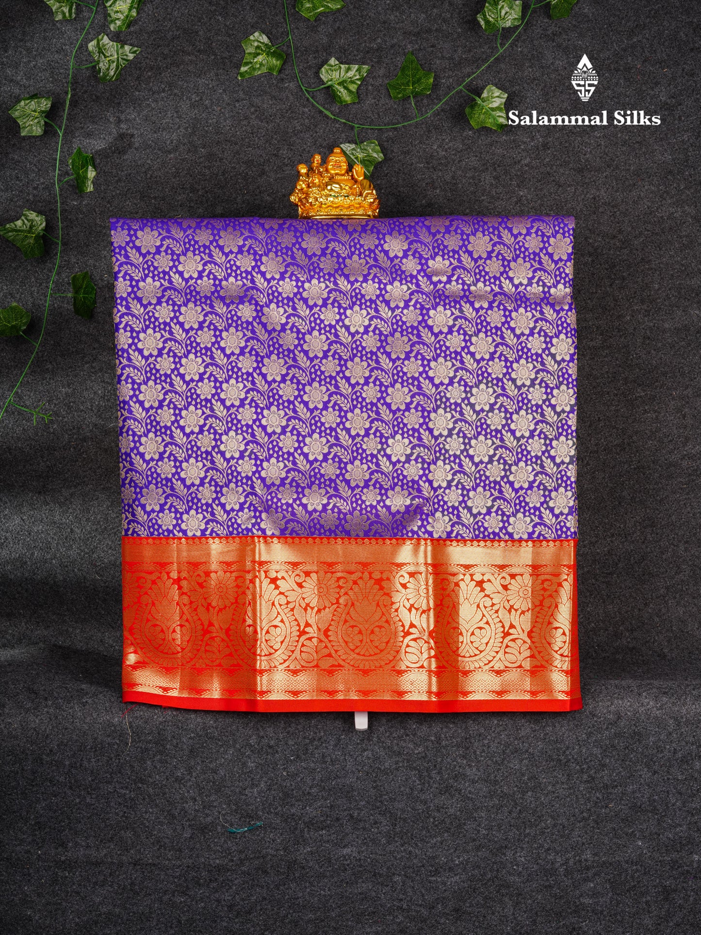 Semi Silk Pattu Pavadai ( Violet ) With Red Blouse 36"