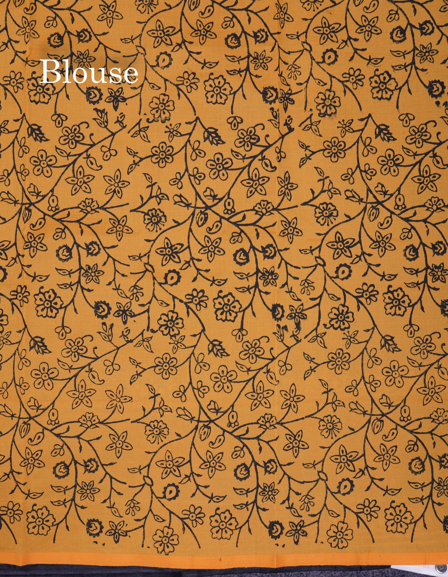 Beautiful Black South Cotton Printed Saree With Contrast Yellow Blouse