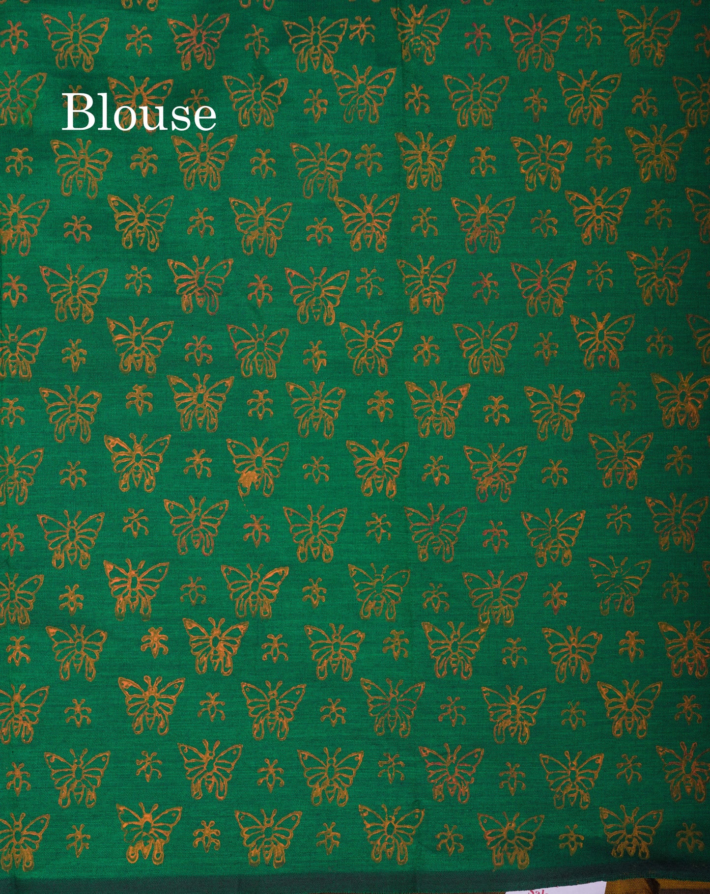 Beautiful Olive Mustard Yellow South Cotton Printed Saree With Contrast Green Blouse