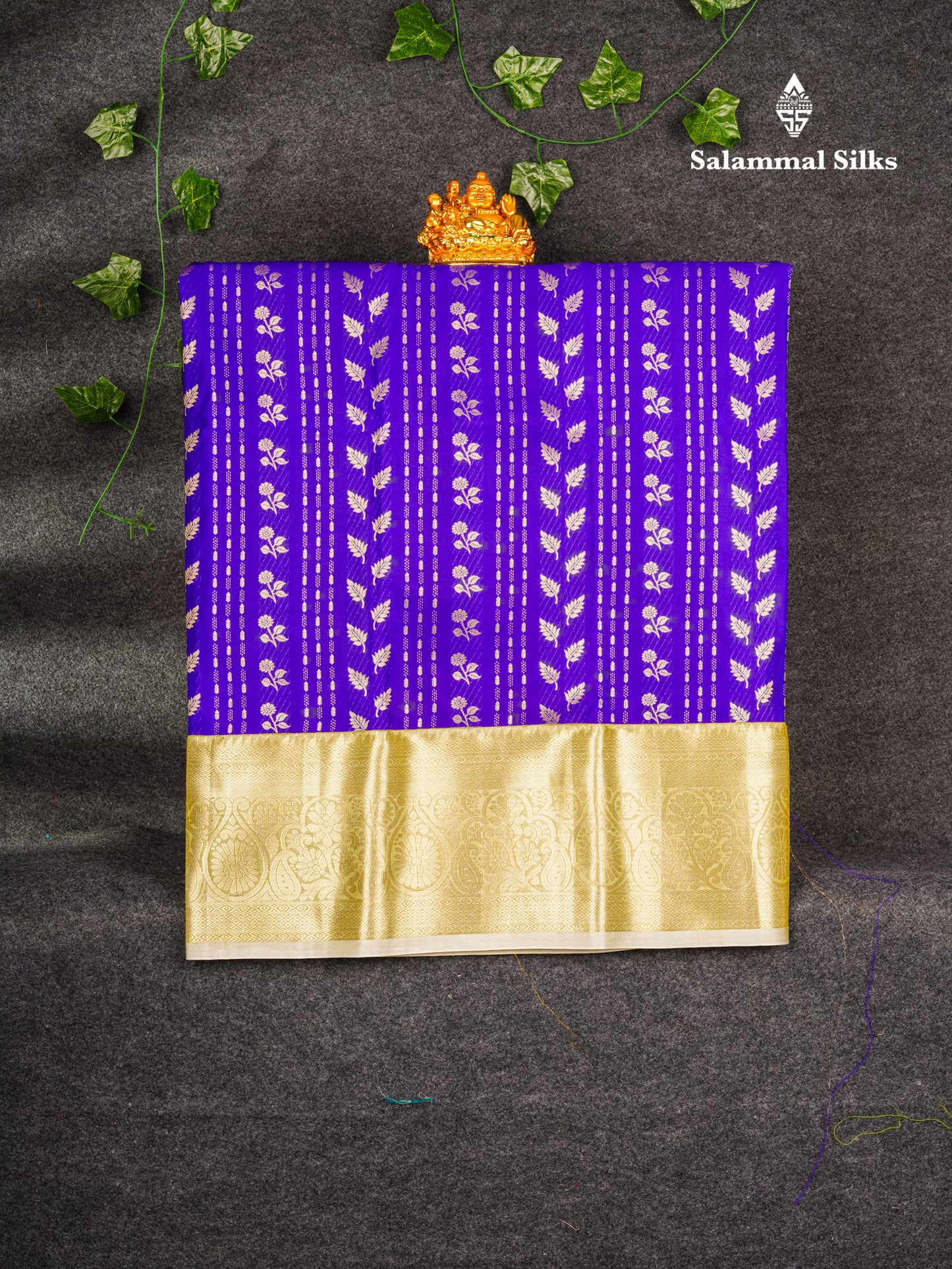 Semi Silk Pattu Pavadai (Violet) With Sandal Blouse 35.20"
