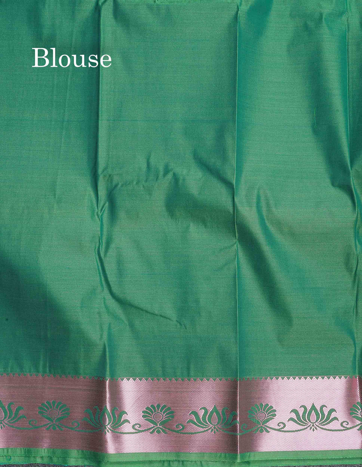 Semi Silk Saree - Light Orange Colour Body With Contrast Saffire Green Blouse
