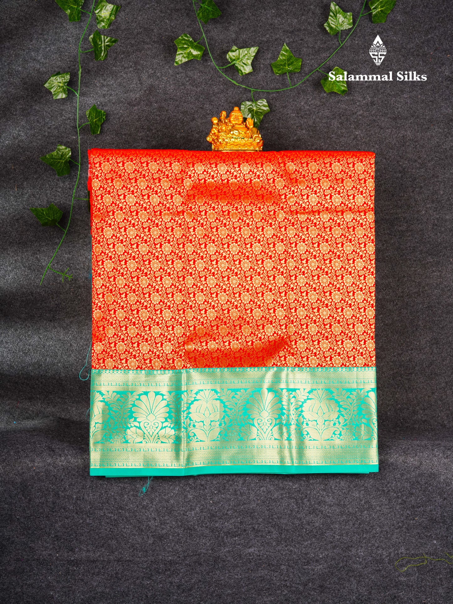 Semi Silk Pattu Pavadai ( Chilly Red ) With Rexona Green Blouse 36"