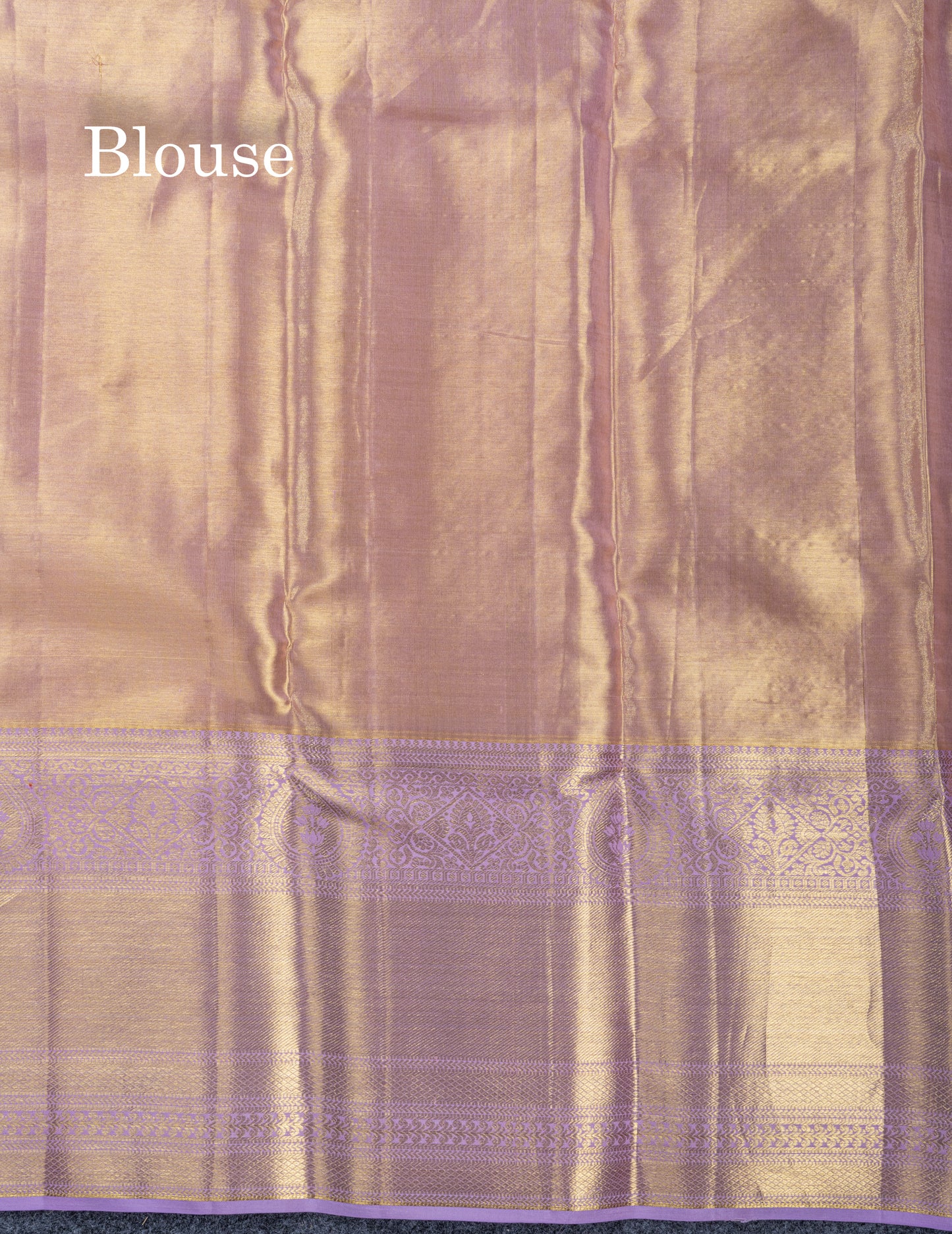Light Pink Tissue Bridal Pure Kanjivaram Silk Saree With Contrast Light Lavender Traditional Evening Morning Border