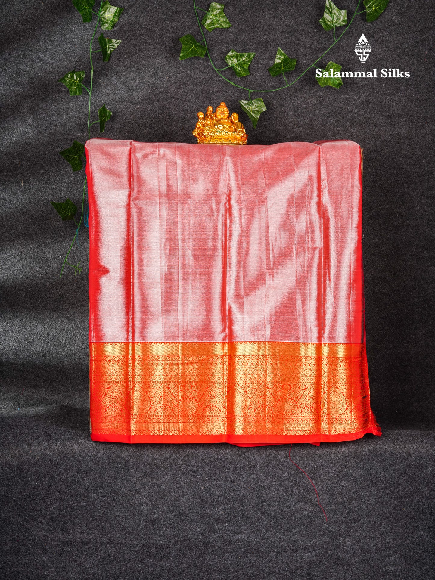 Semi Silk Pattu Pavadai Tissue ( Violet ) With Chilly Red Blouse 36"