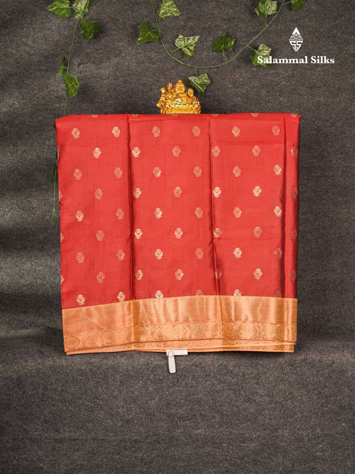 Semi Silk Pattu Pavadai (Empose Zari Butta Yellow Colour) With Maroon Blouse 36"