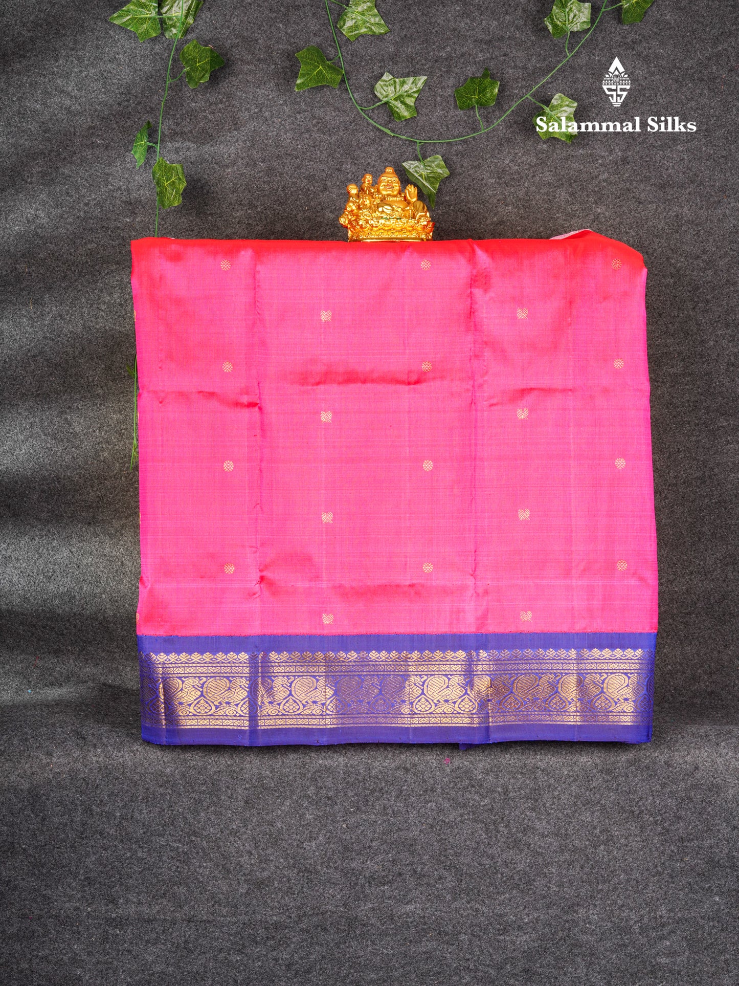 Pure Silk Pure Zari Pattu Pavadai (Pink) With Contrast Royal Blue Border 30"