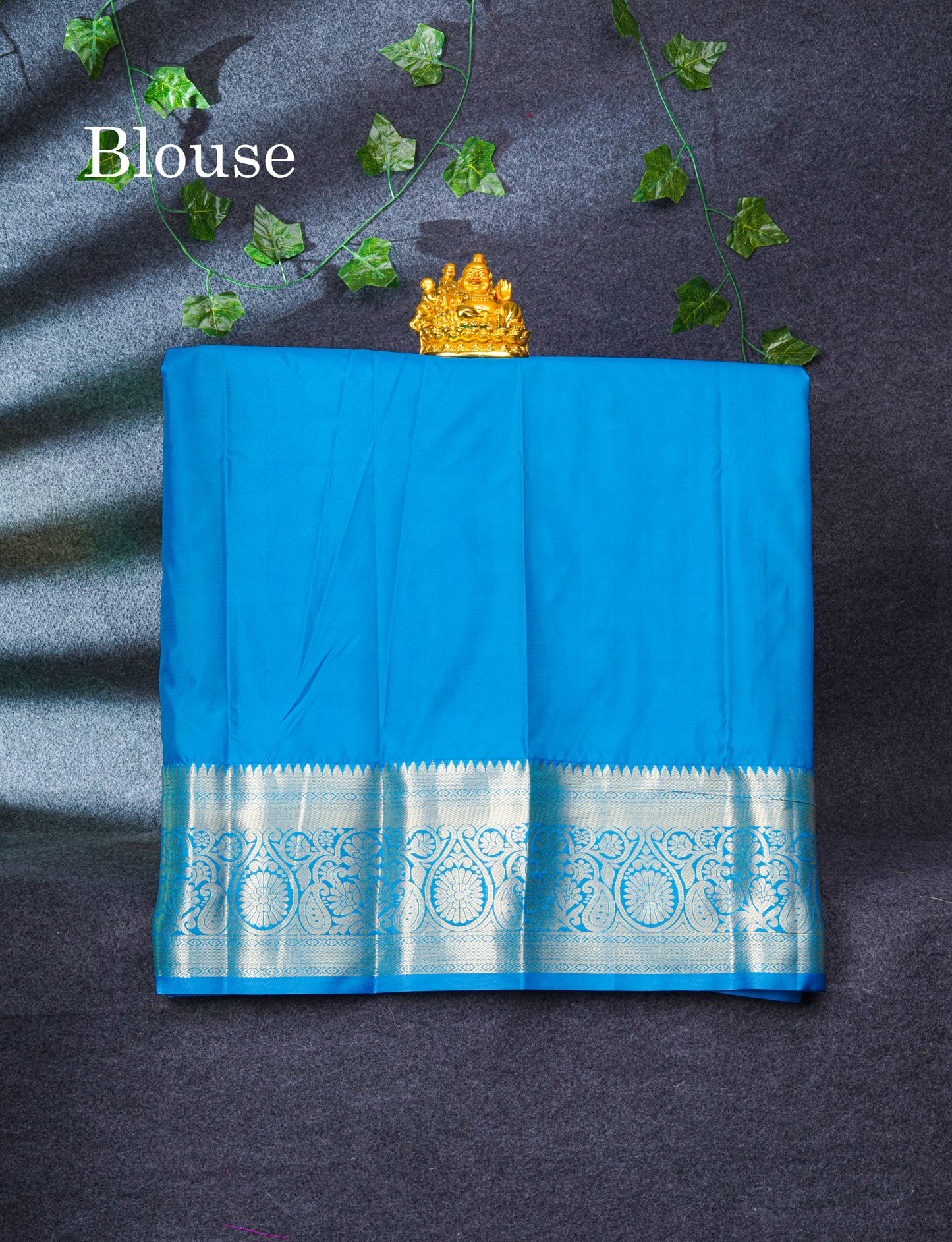 Semi Silk Pattu Pavadai (Sapphire Green) With Lavender Blouse 35"
