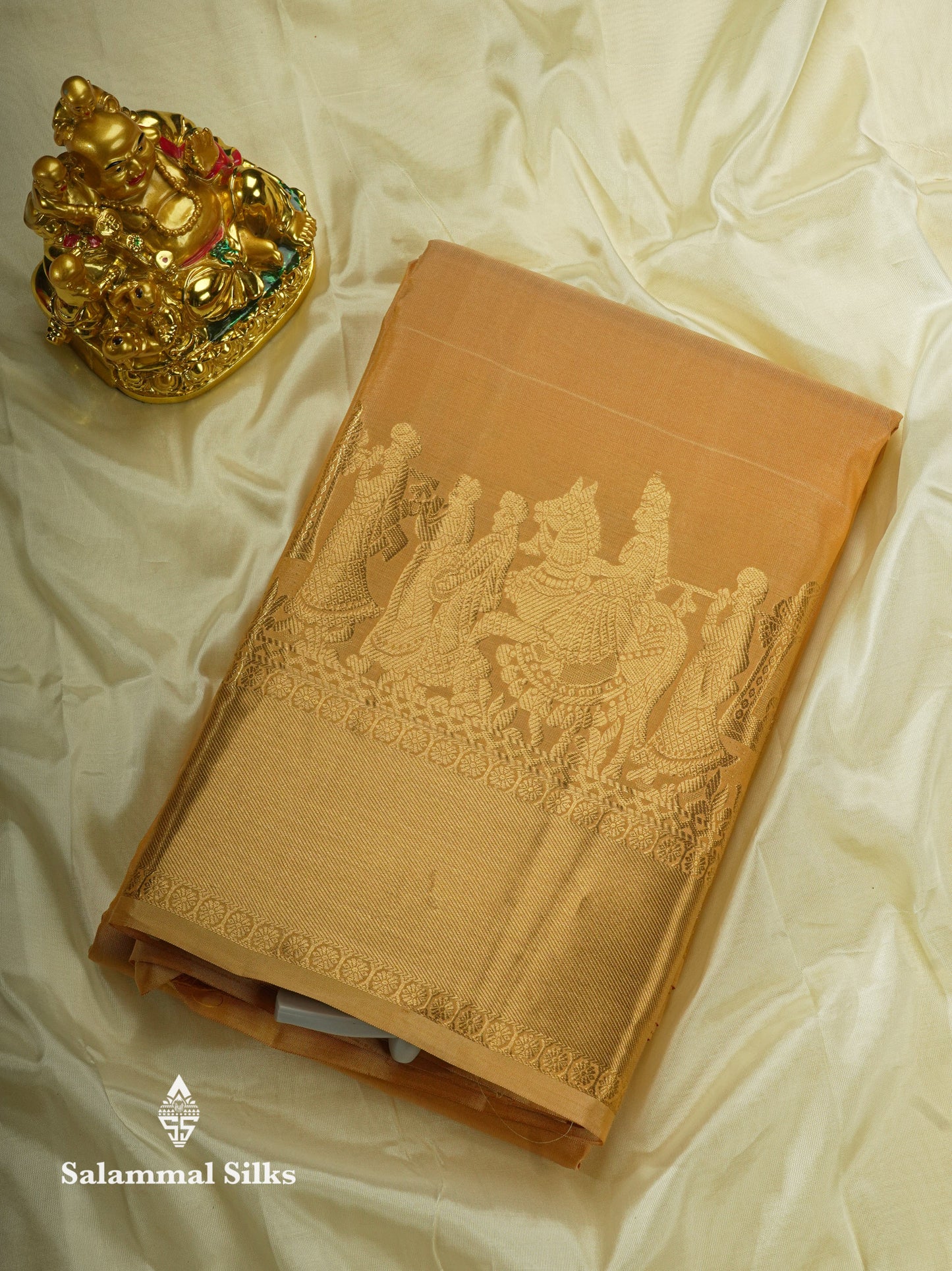 Beautiful Light Yellow Pure Kanjivaram Silk Saree with Traditional Pallakku Border