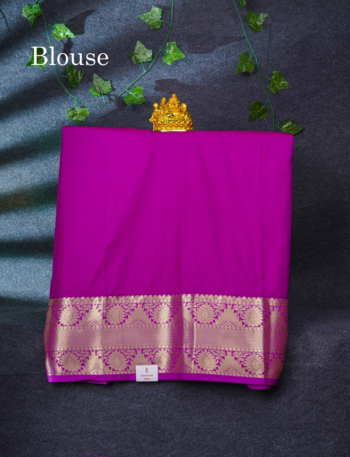 Semi Silk Pattu Pavadai (Half White) With Magenta Blouse 37"