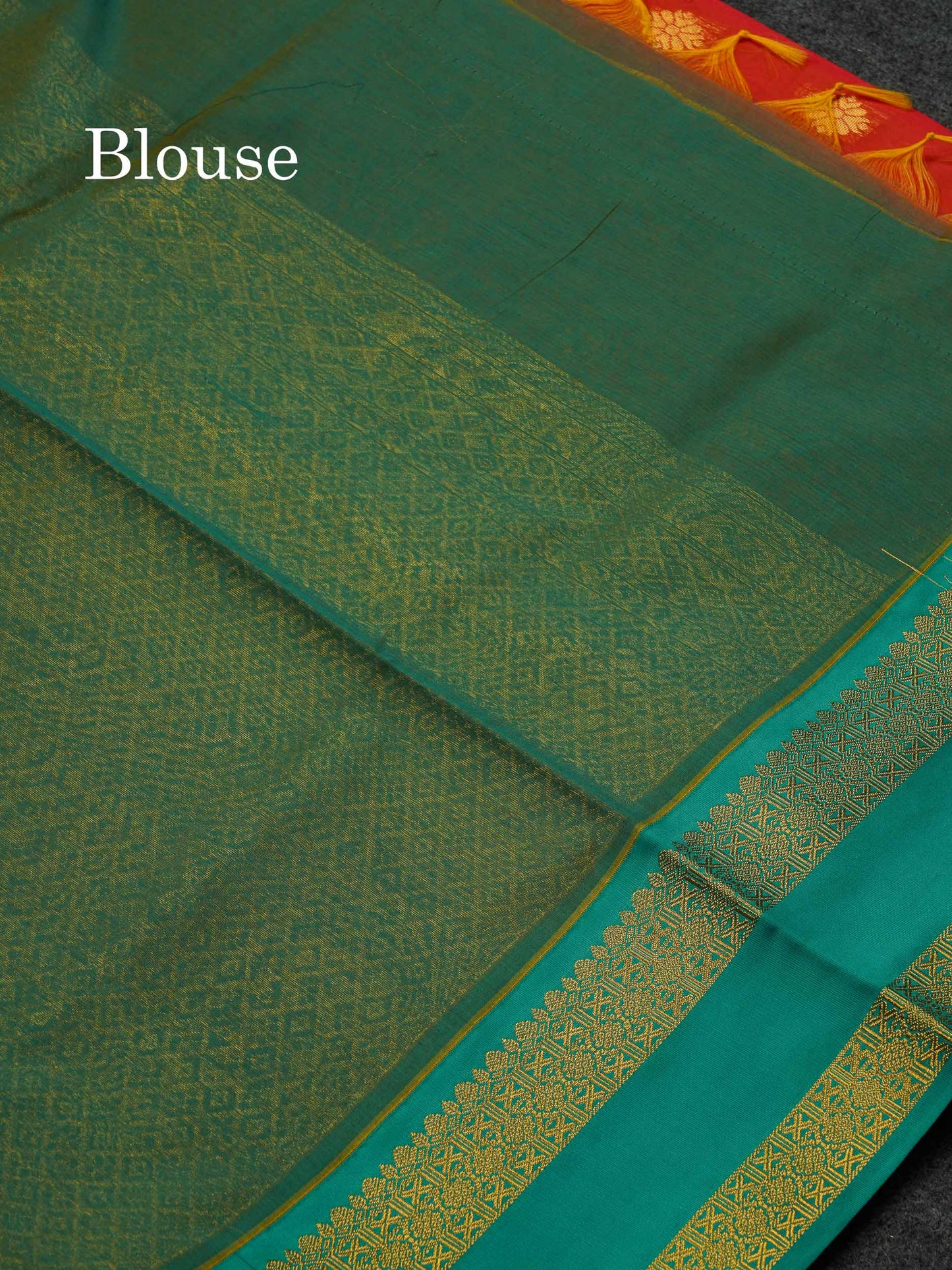 Beautiful Green Semi Silk Cotton Saree With Contrast Black Traditional Gap Border