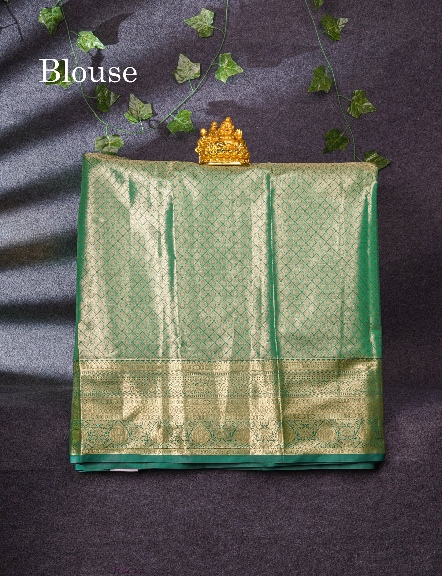 Semi Silk Pattu Pavadai Tissue (Light Lavender) With Bottle Green Blouse 36"
