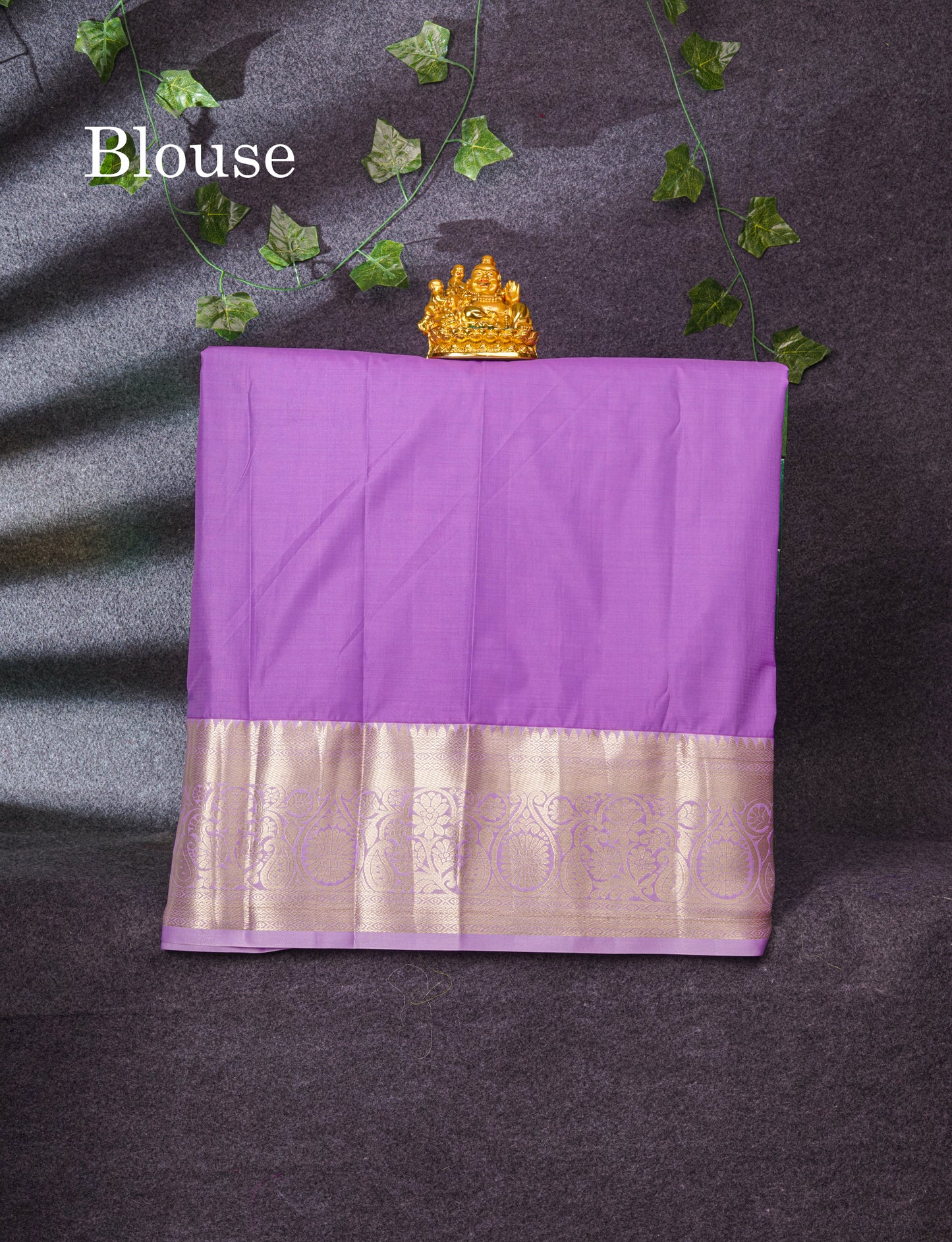 Semi Silk Pattu Pavadai (Sapphire Green) With Lavender Blouse 35"