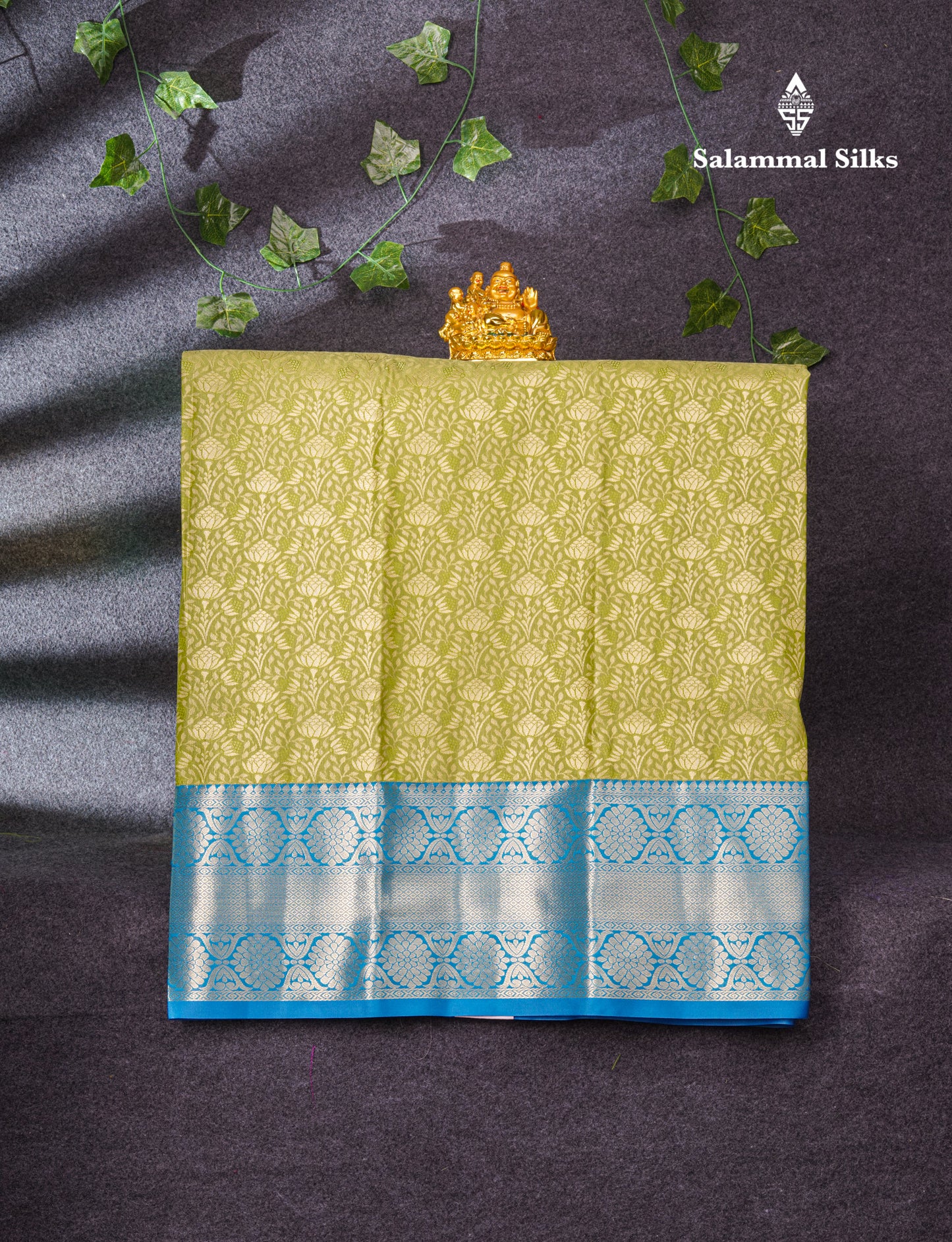 Semi Silk Pattu Pavadai (Chilly Red) With Pista Green Blouse 37"