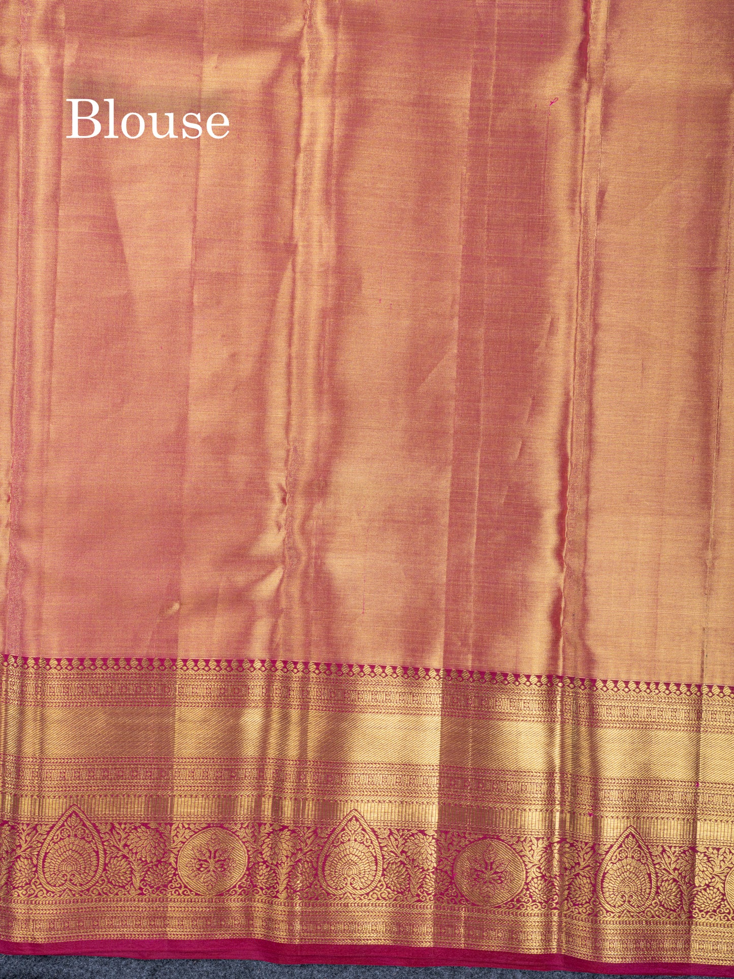 Rani Pink Tissue Bridal Pure Kanjivaram Silk Saree With Contrast Magenta Traditional Border