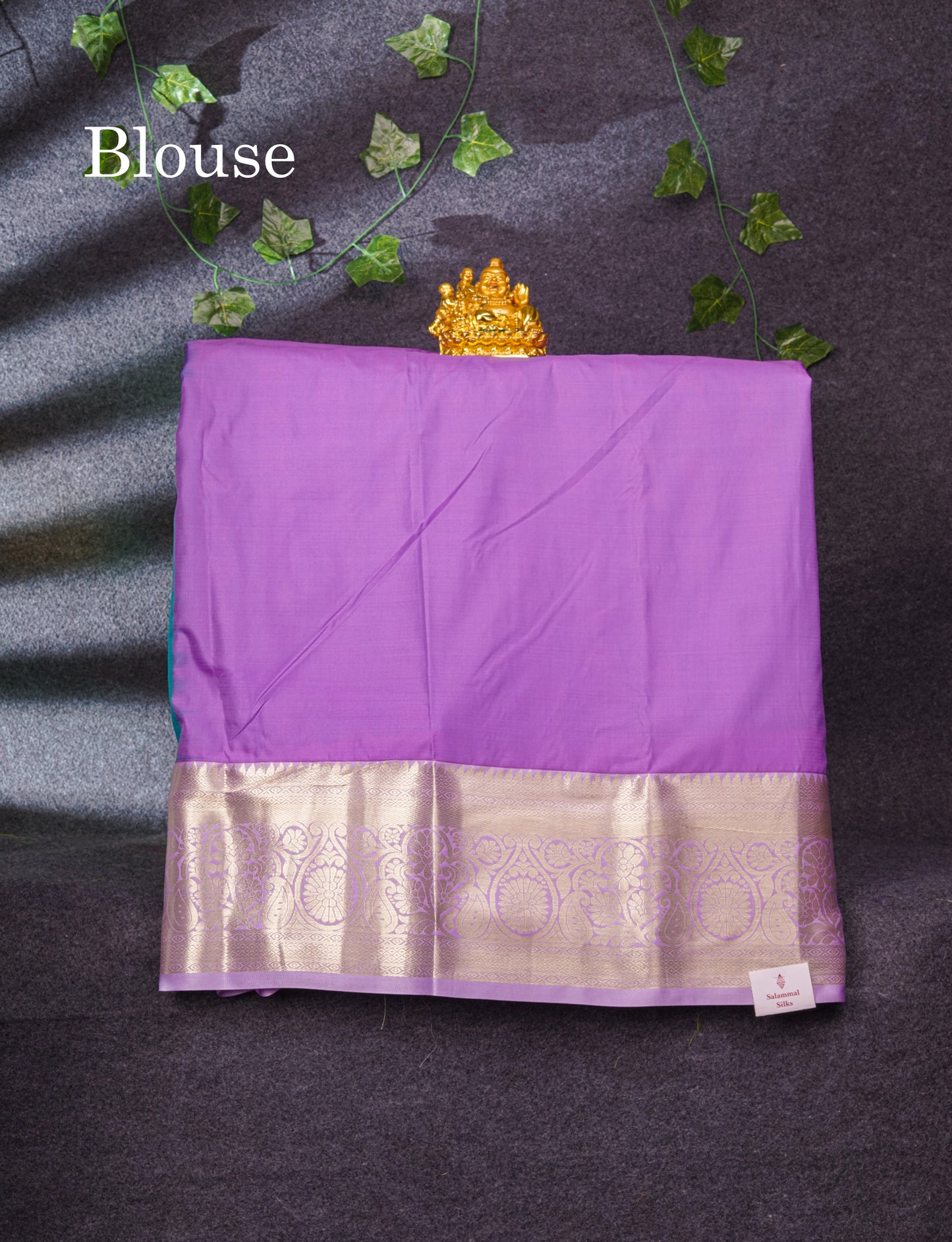 Semi Silk Pattu Pavadai (Sapphire Green) With Lavender Blouse 35"